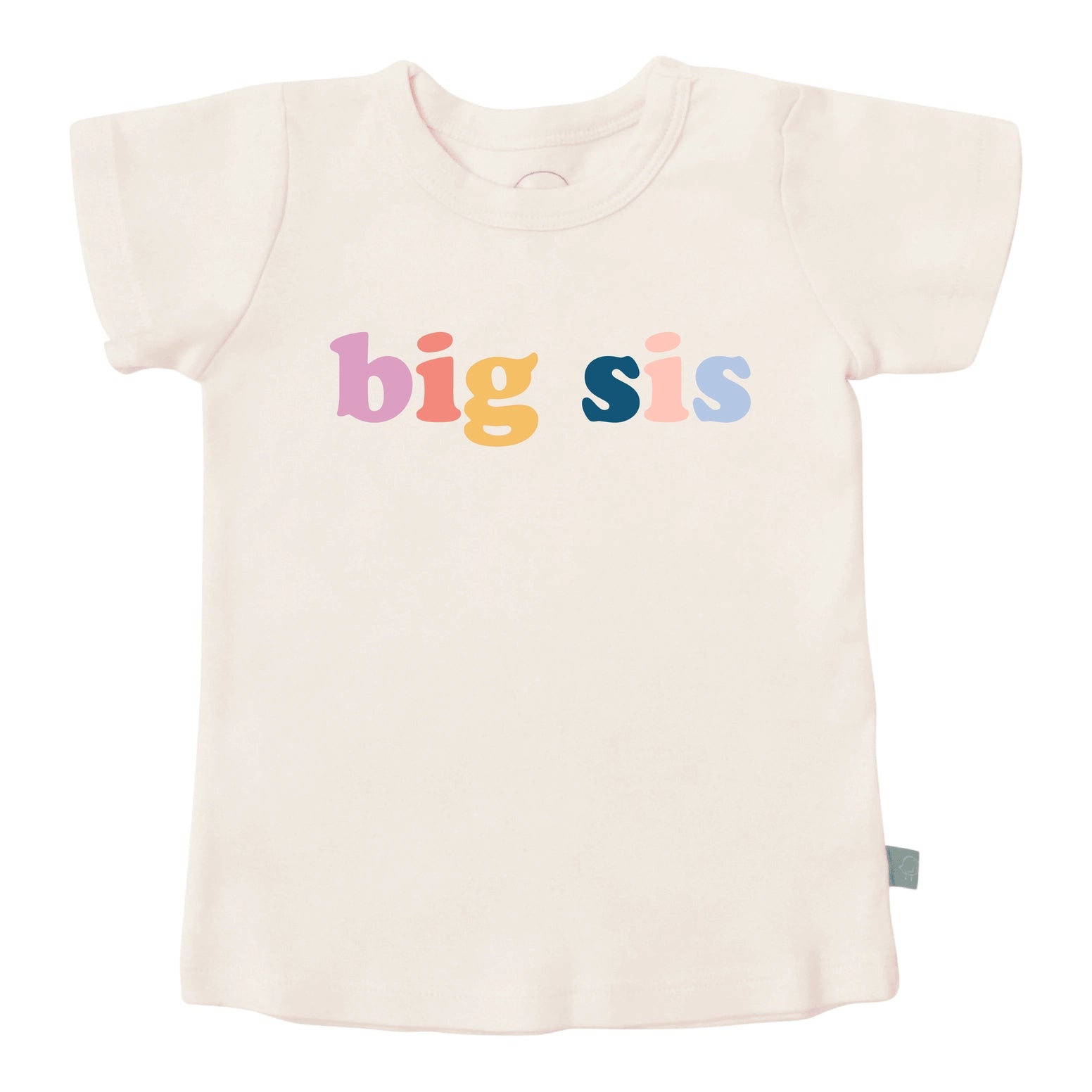 big sis kids t shirt pastel lettering