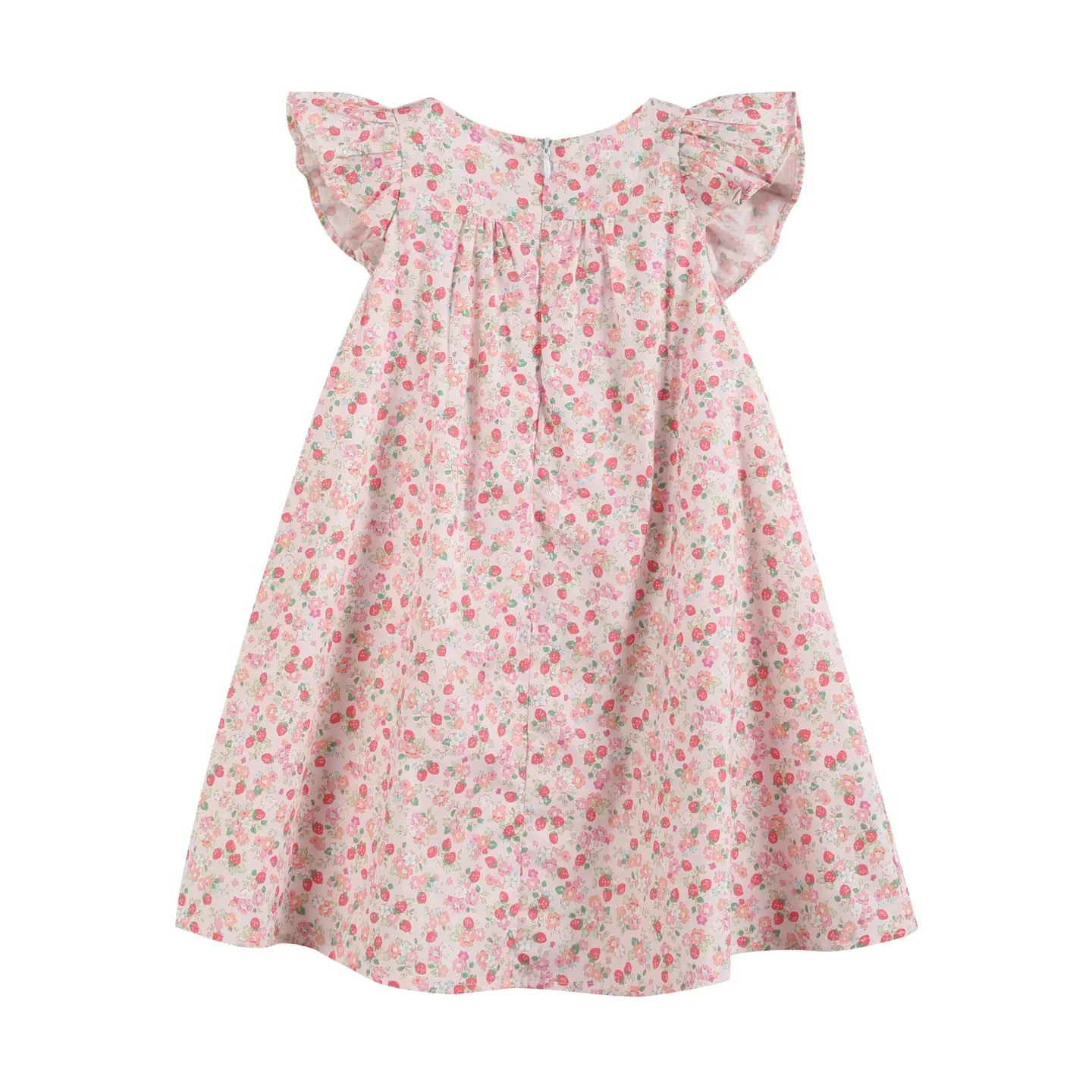 Floral Strawberry Smocked Dress