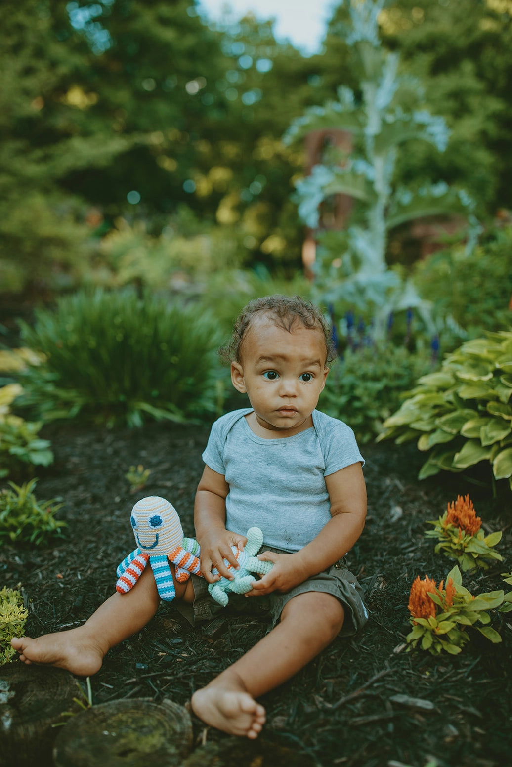 Plush Ocean Toy - Rainbow Octopus