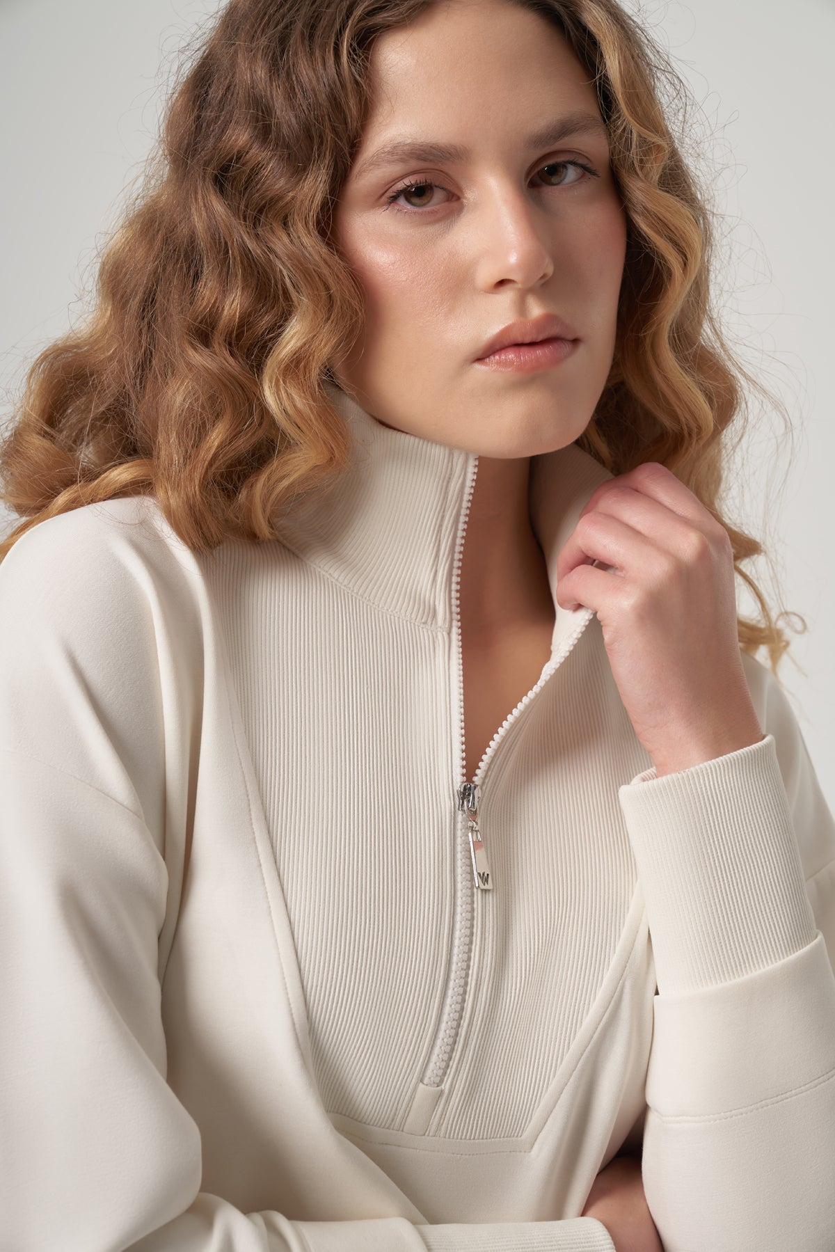 Clar Ecru Modal Zip Pullover & Pant Set