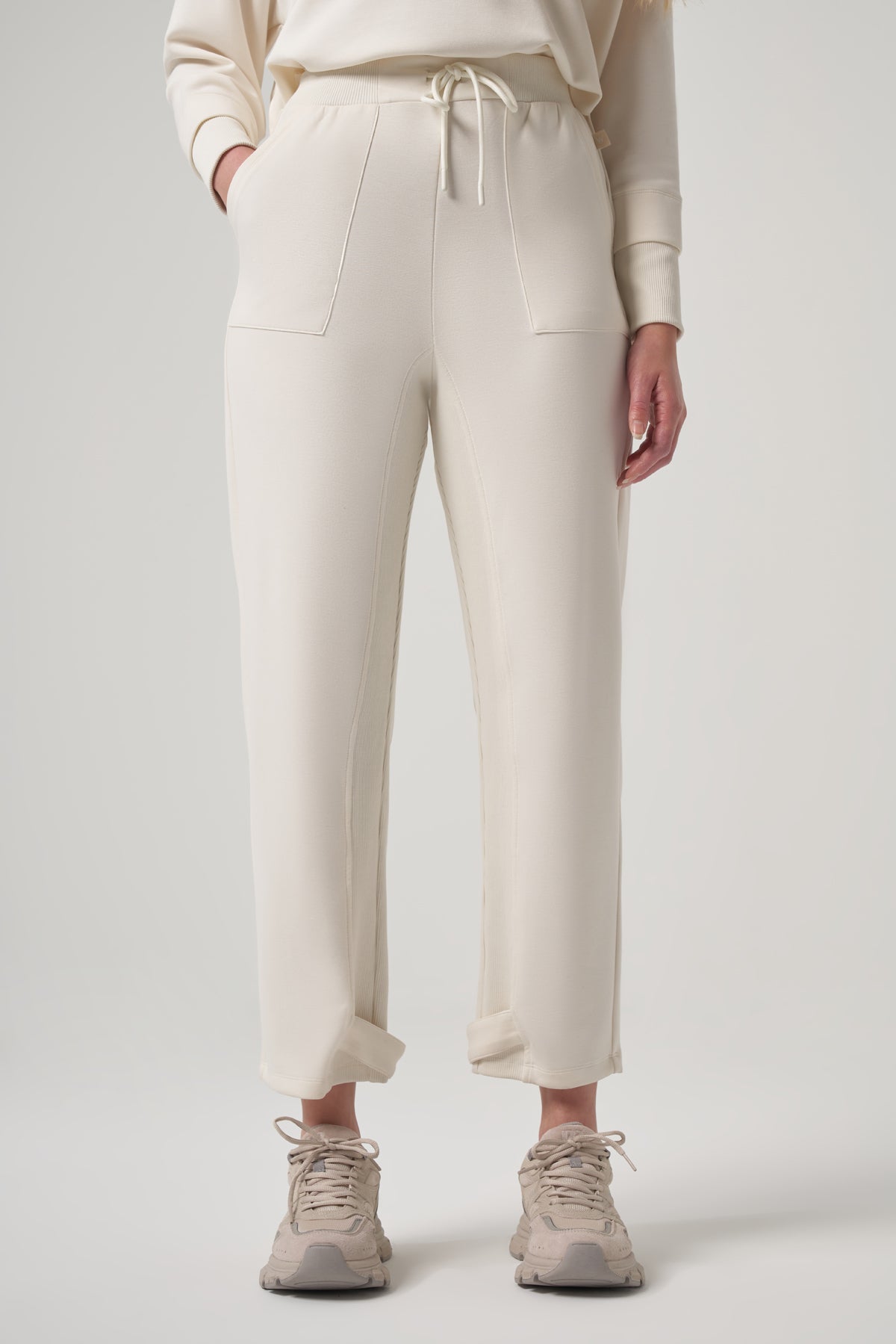 Clar Ecru Modal Zip Pullover & Pant Set
