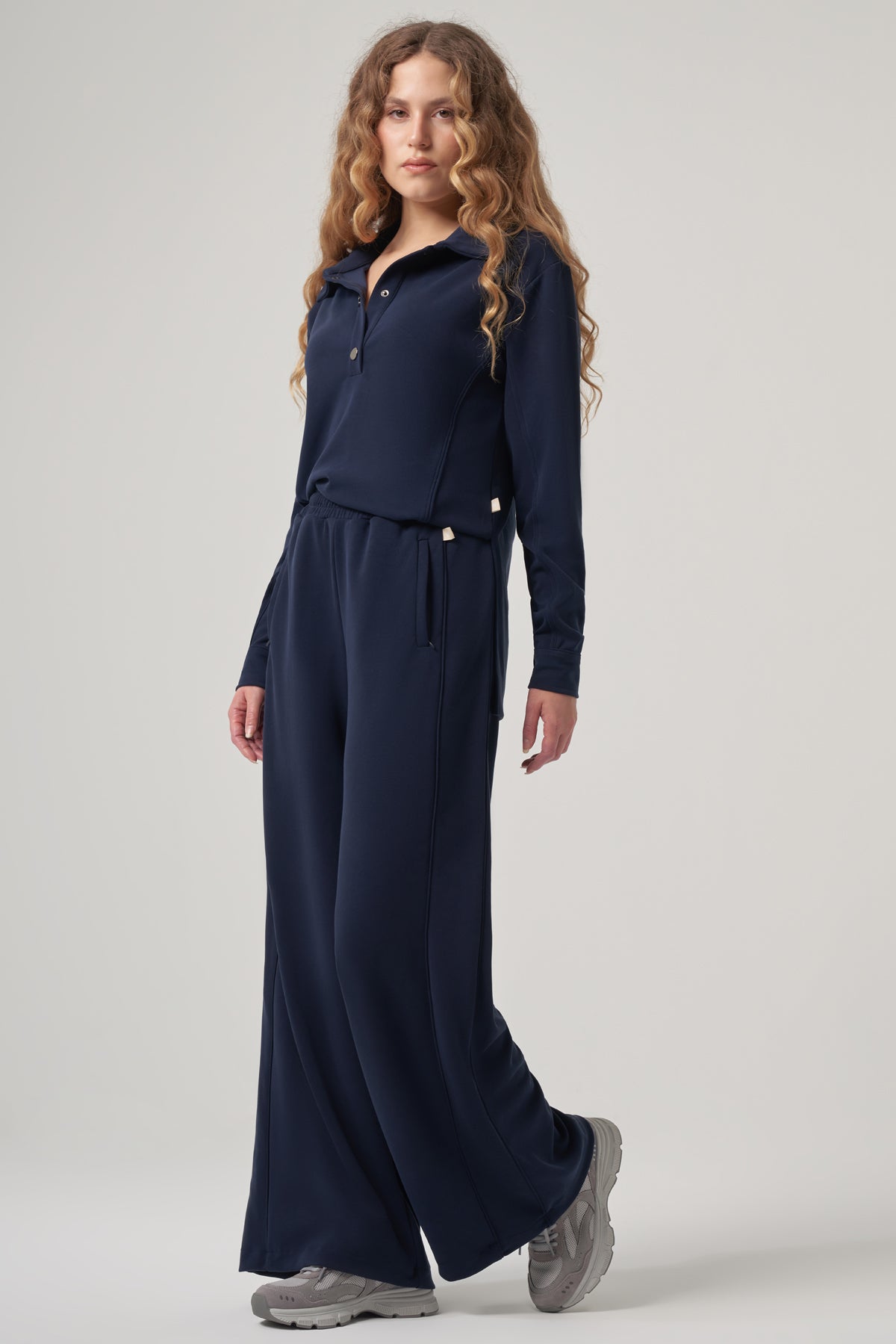 Semi Modal Polo Top & Pant Set