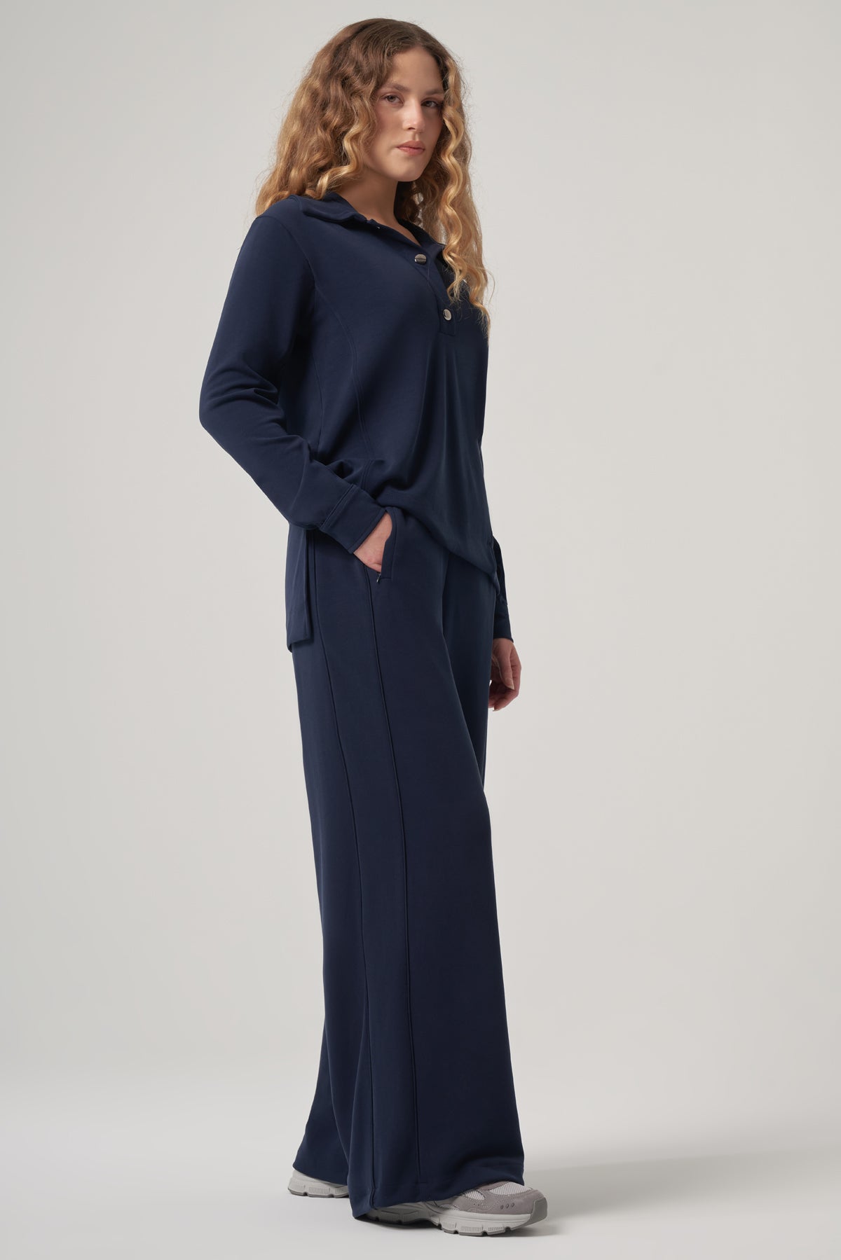 Semi Modal Polo Top & Pant Set