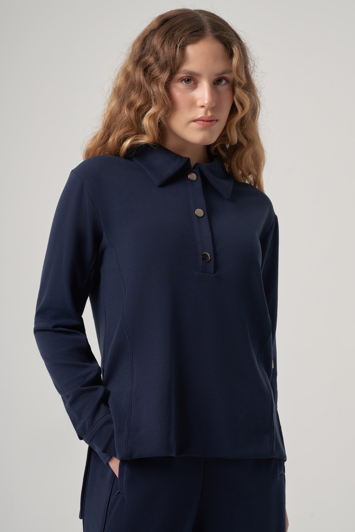 Semi Modal Polo Top & Pant Set