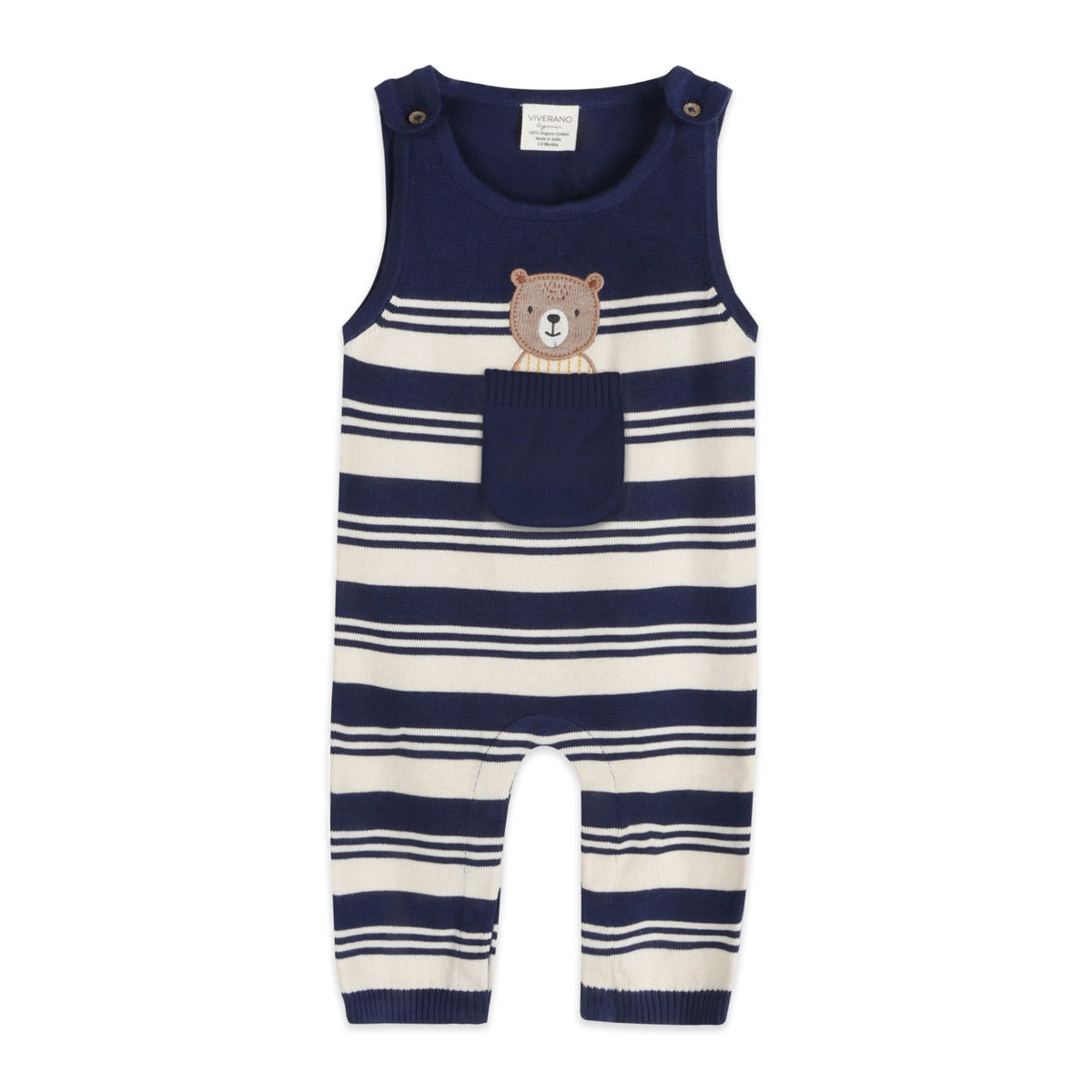 Bear Pocket Knit Overall Set