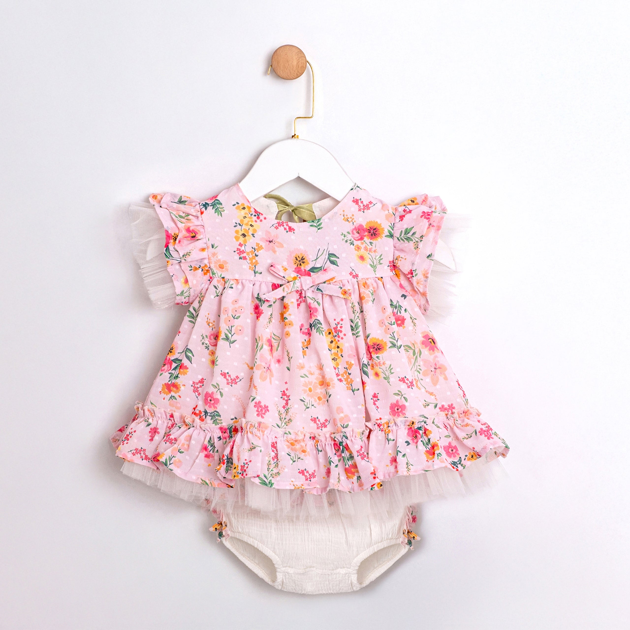 Rosalie floral baby girl dress with matching bloomers