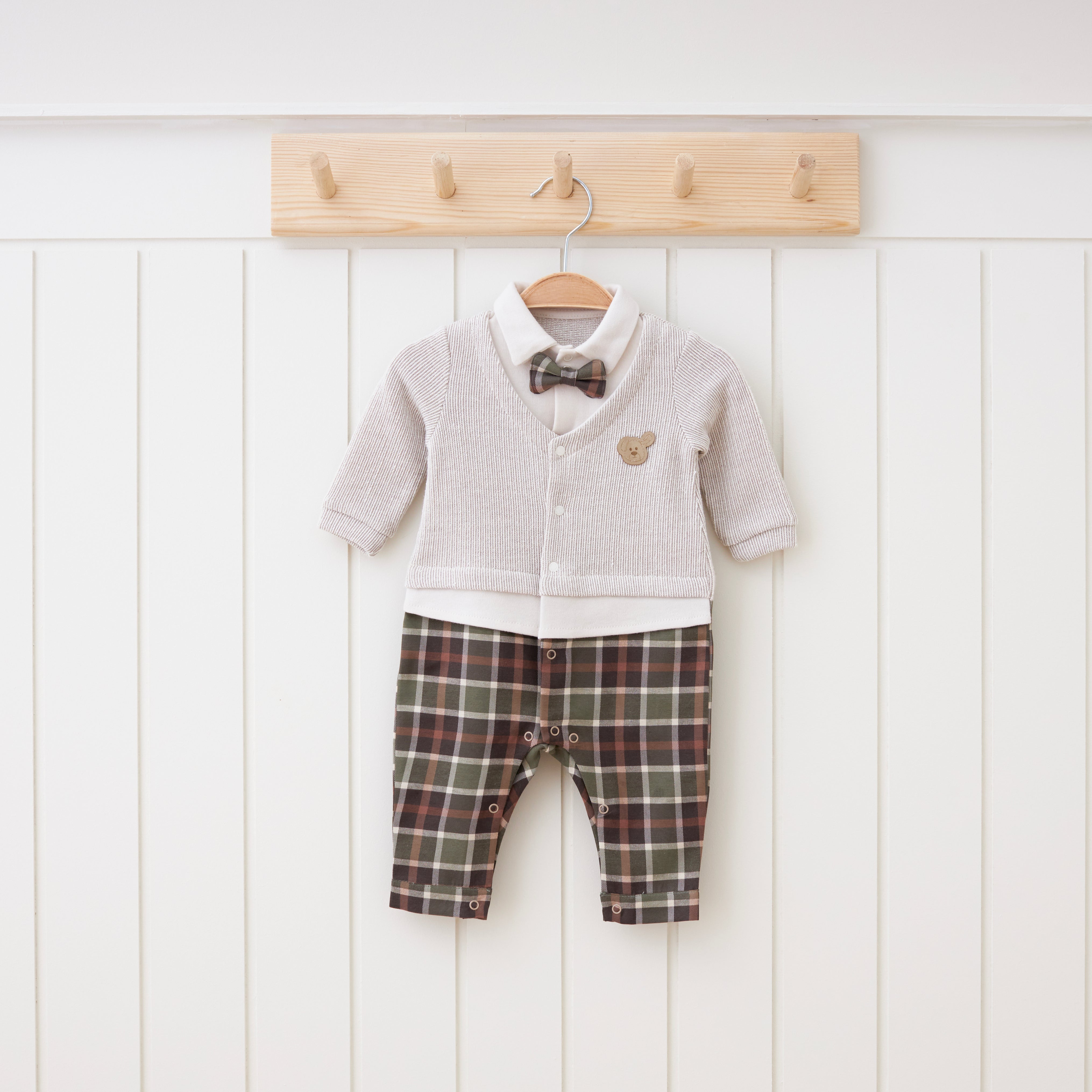 Bowtie Plaid Gentleman Romper