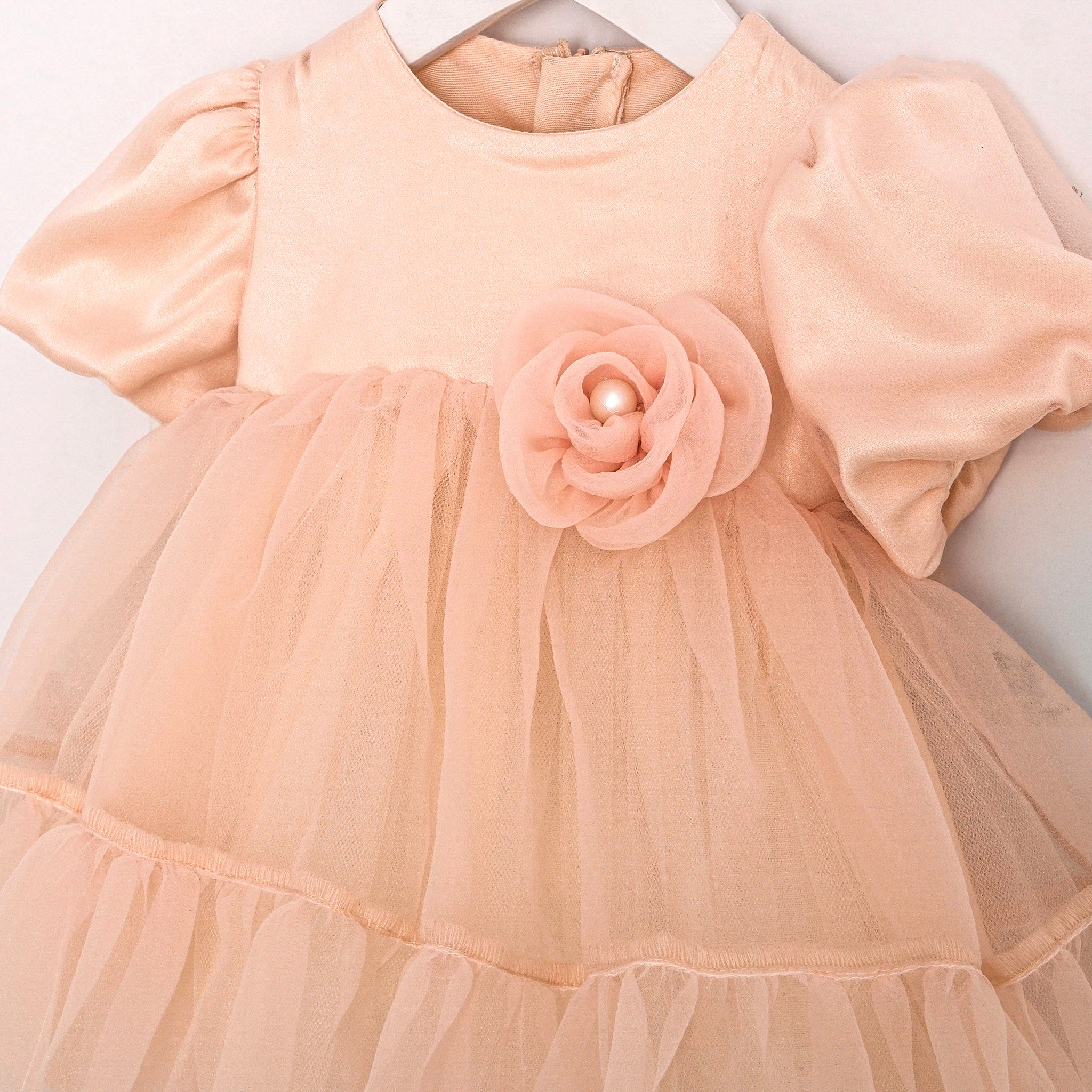 Special occasion baby dress with layered tulle