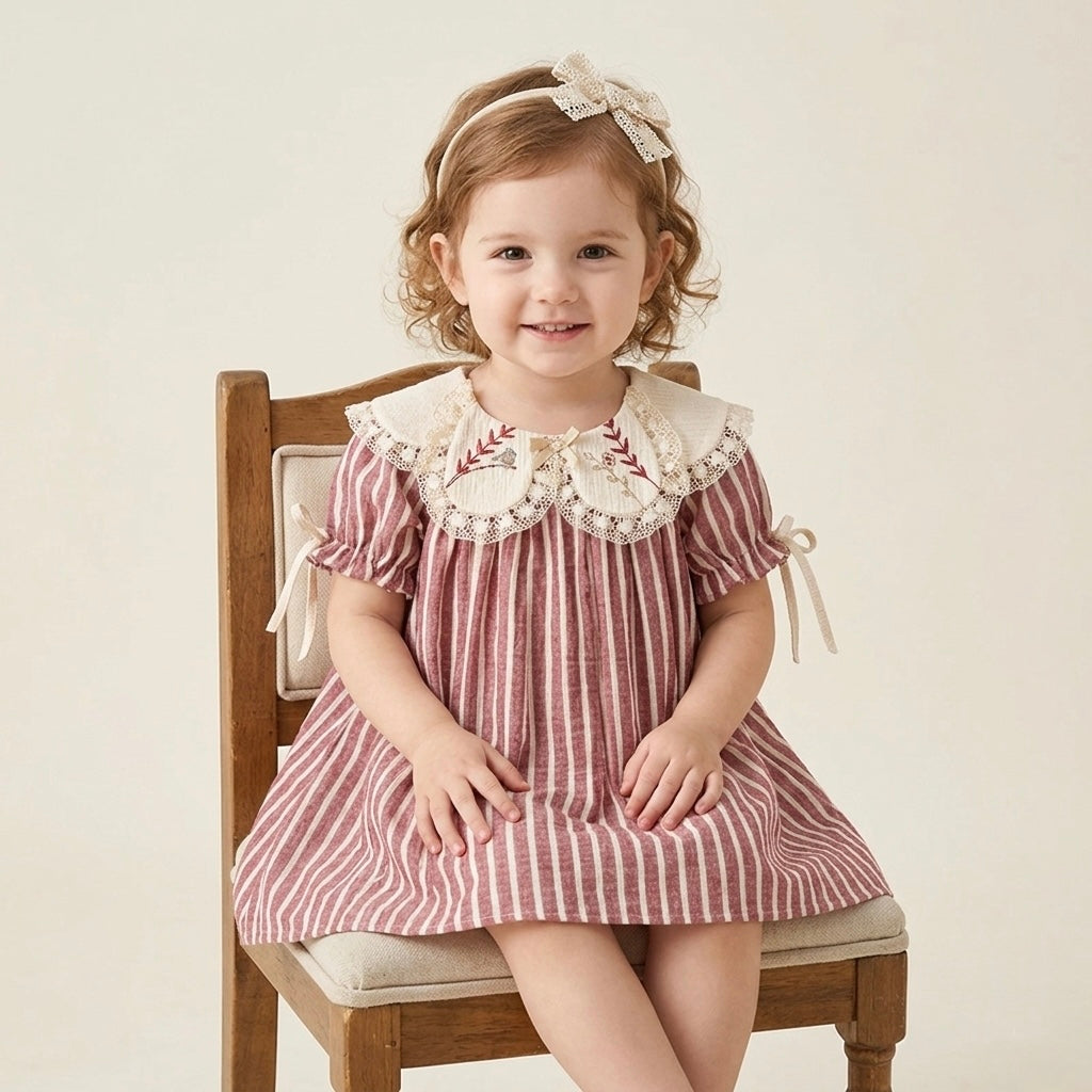 Scarlet Stripe Dress with Headband