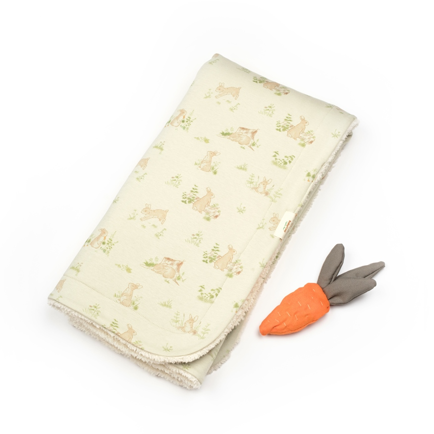 Bunny Flannel Blanket 100% Organic Cotton