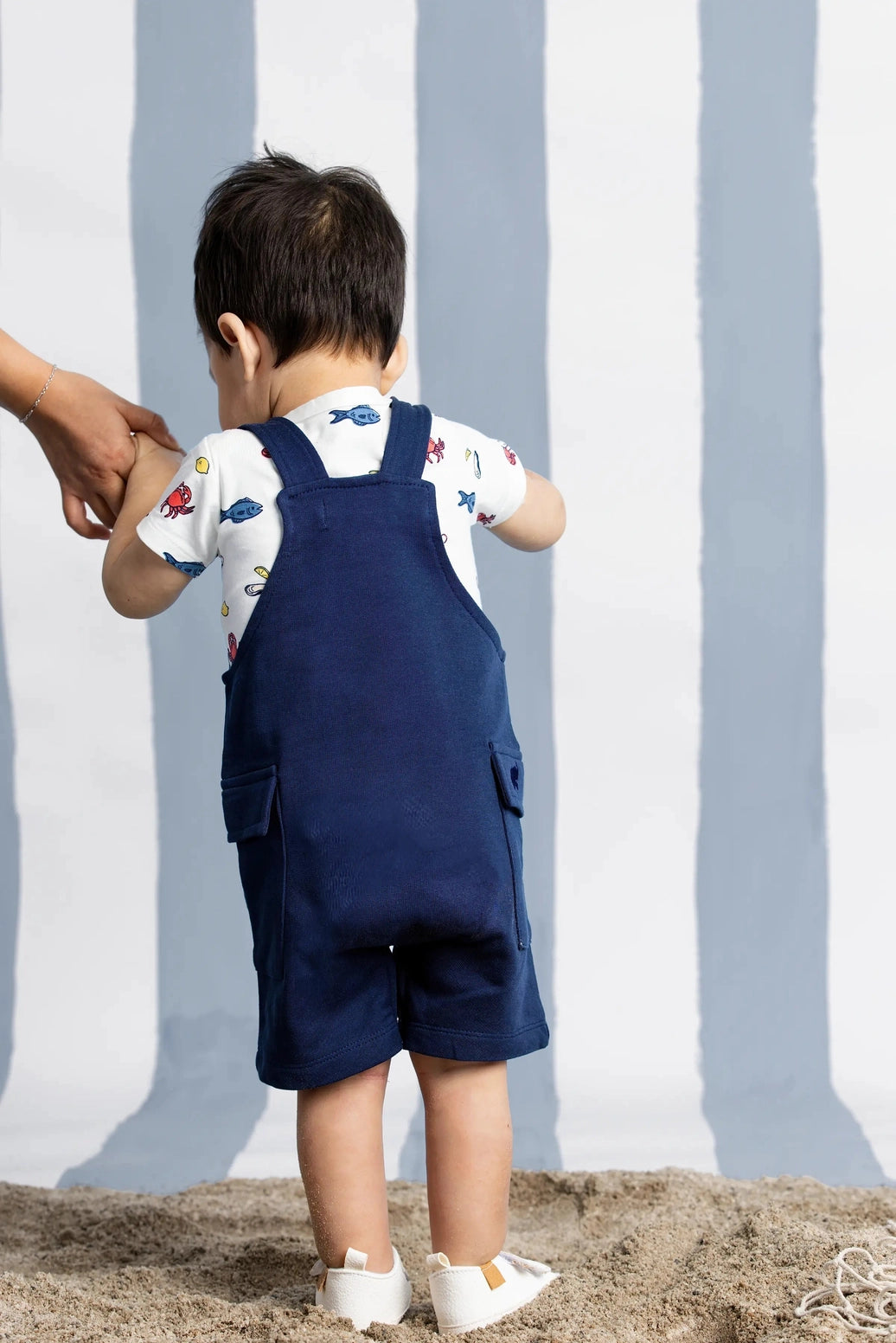 embroidered ocean themed baby outfit