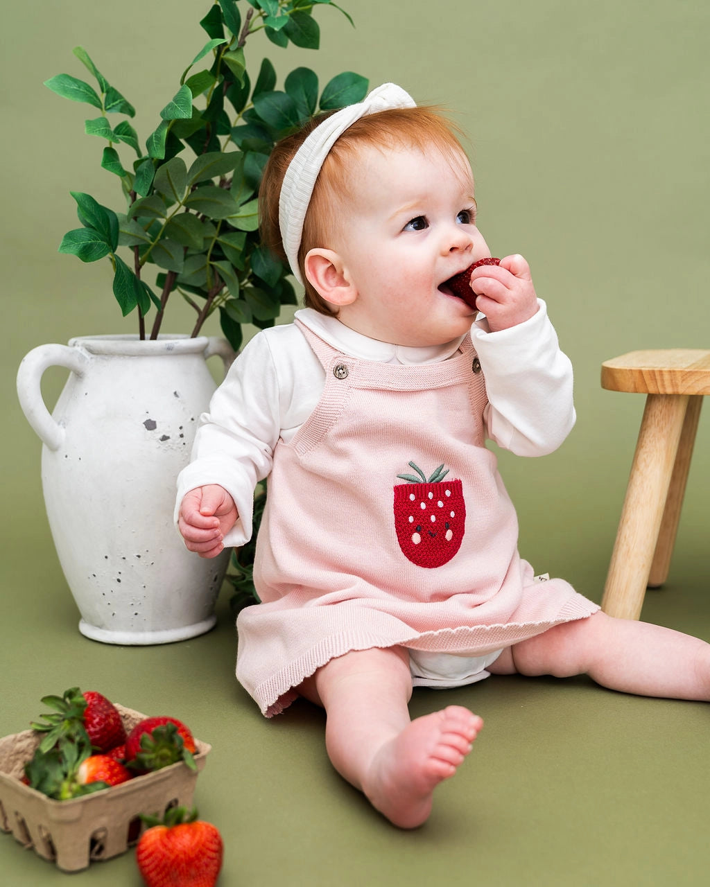 blush pink baby knit dress outfit
