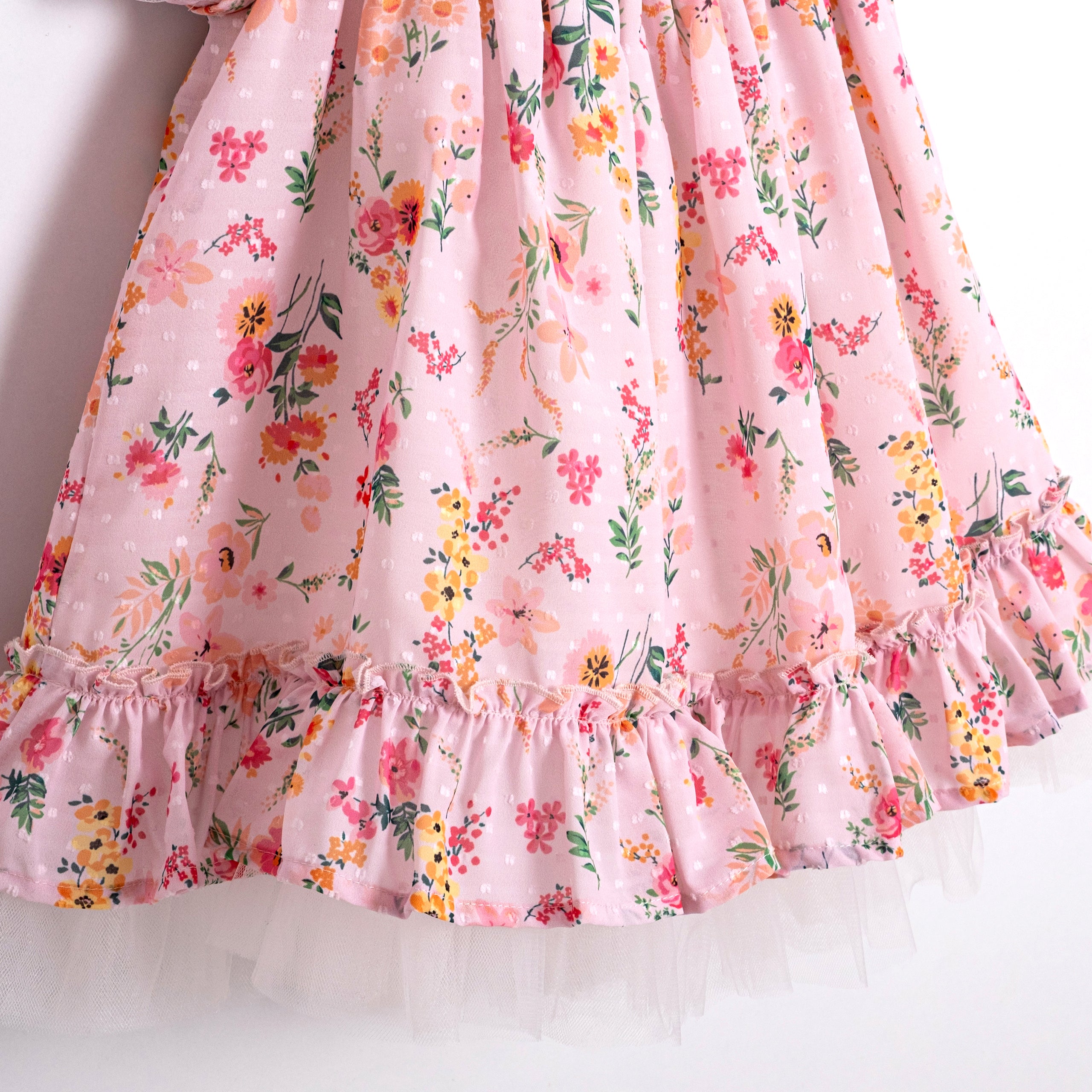 Spring floral baby girl dress for special occasions