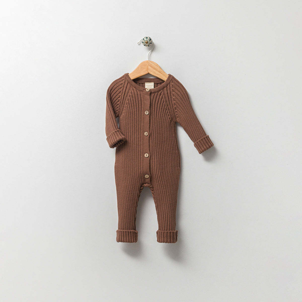 Knit Brown Organic Cotton Onesie