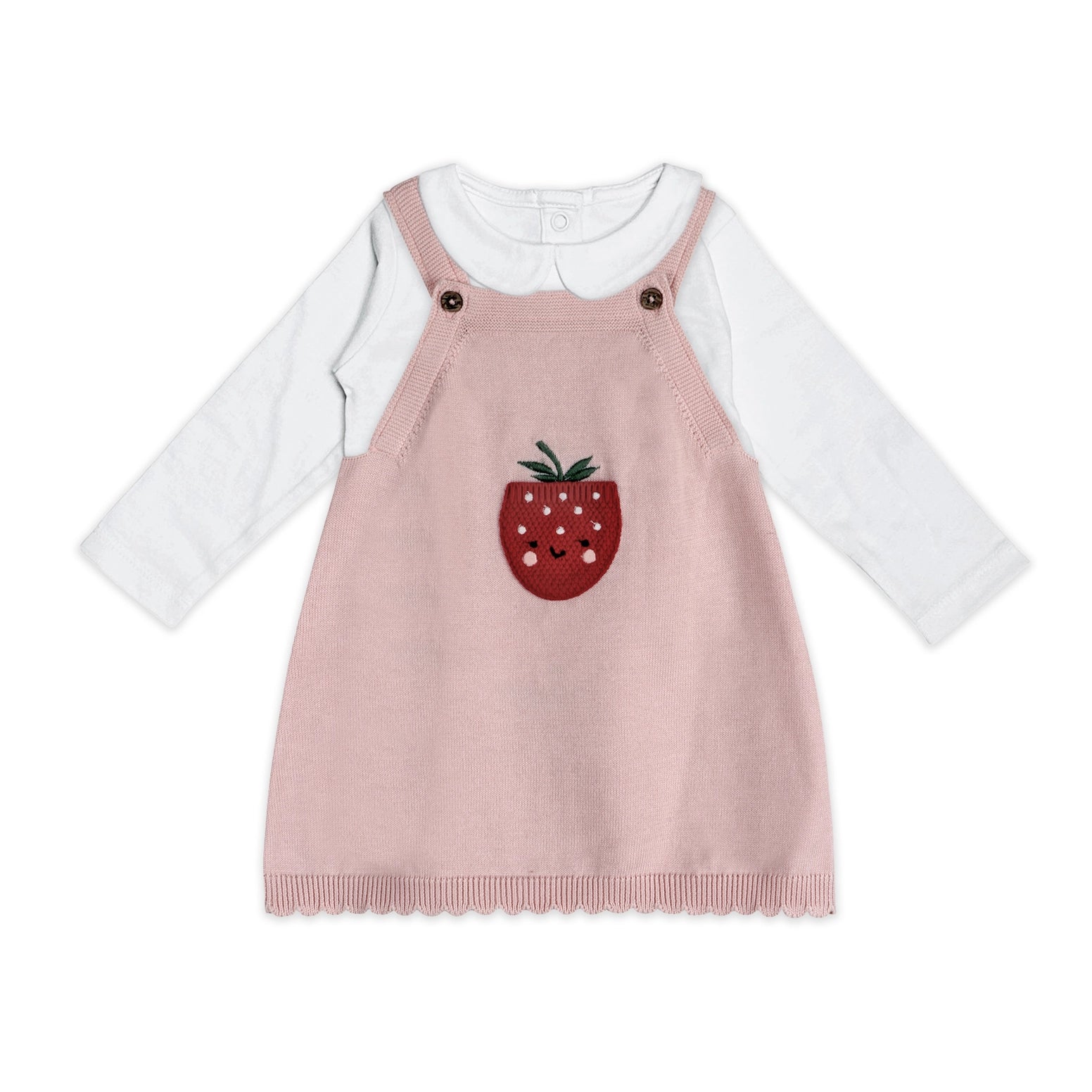 organic baby strawberry dress set