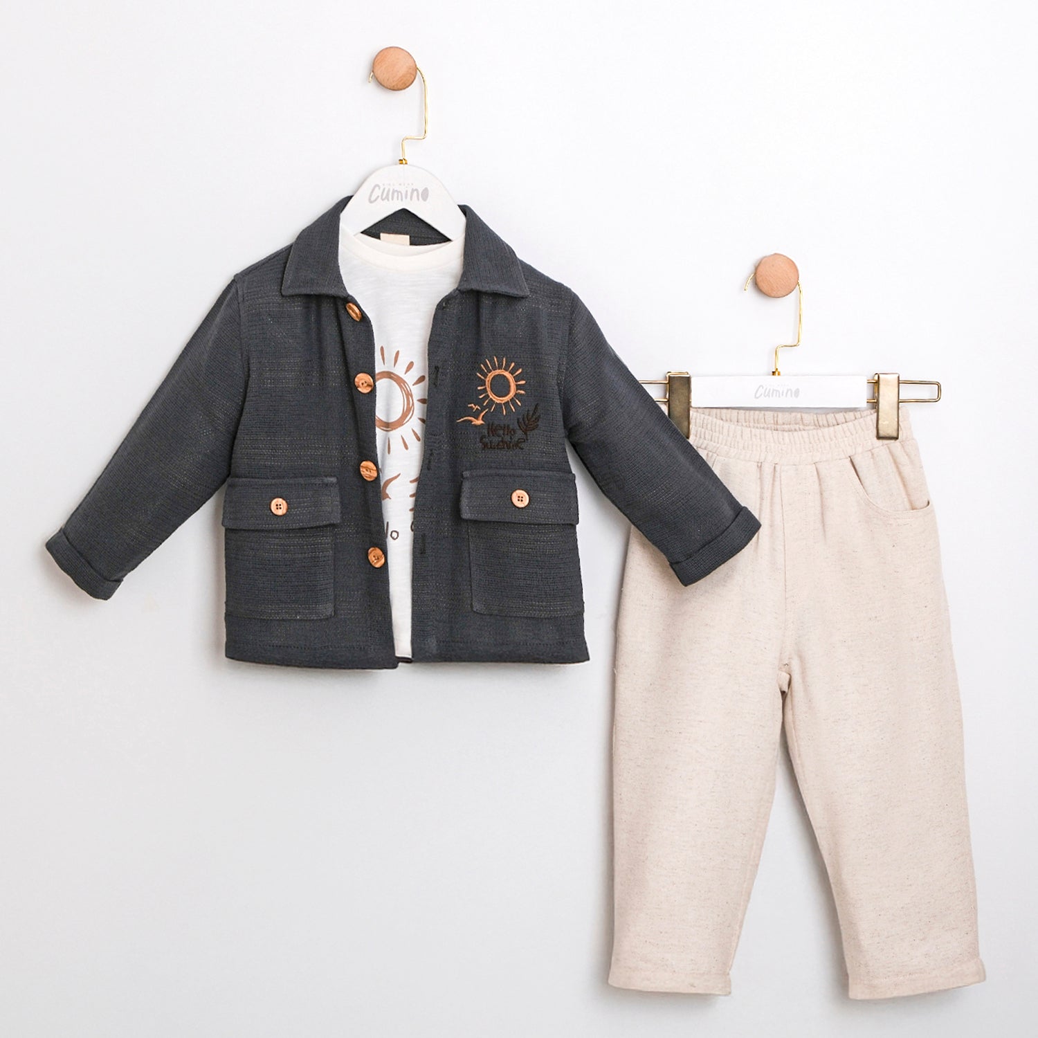 Adrian baby boy three piece outfit with jacket and pants
