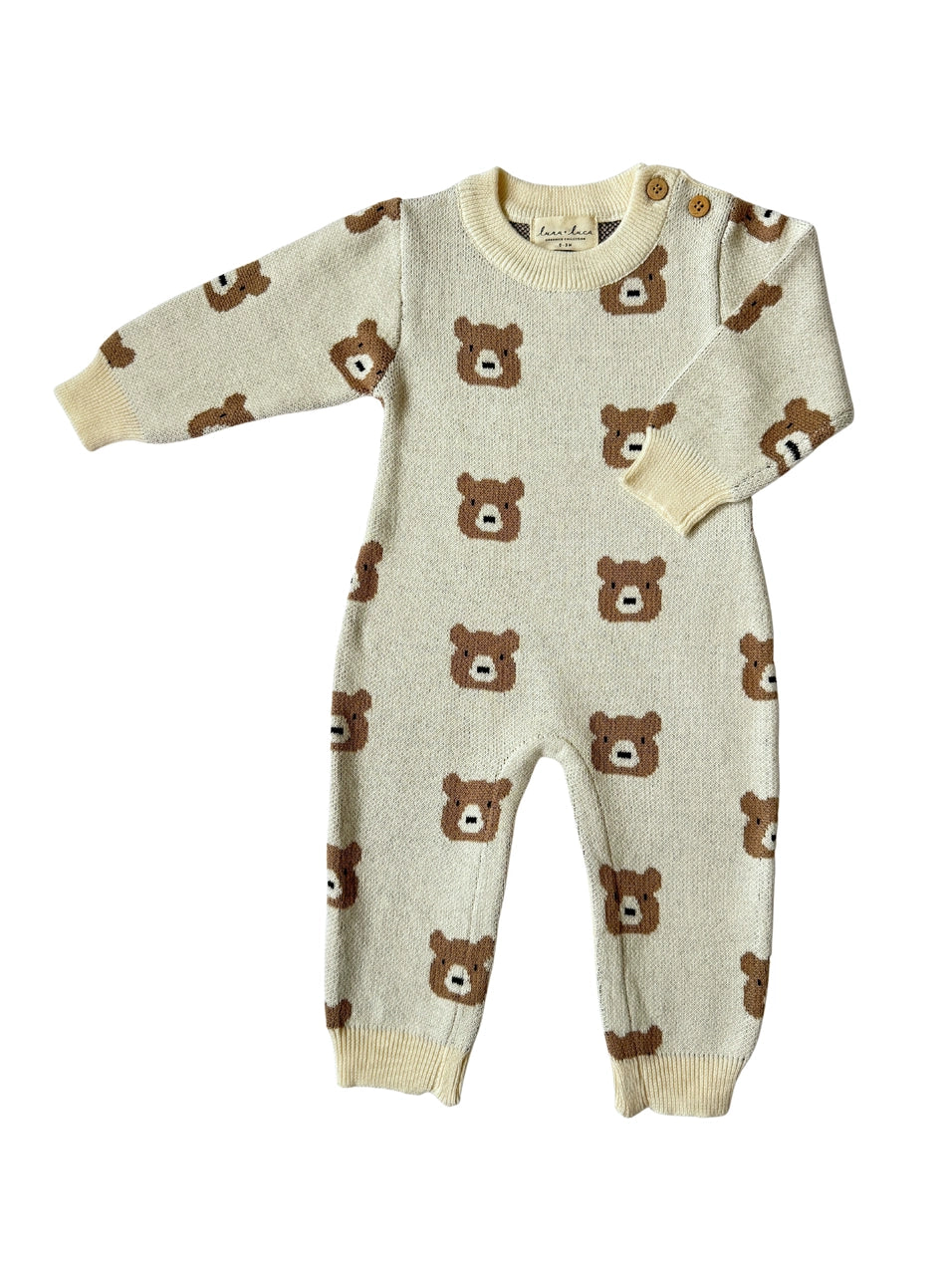 Bear print baby romper