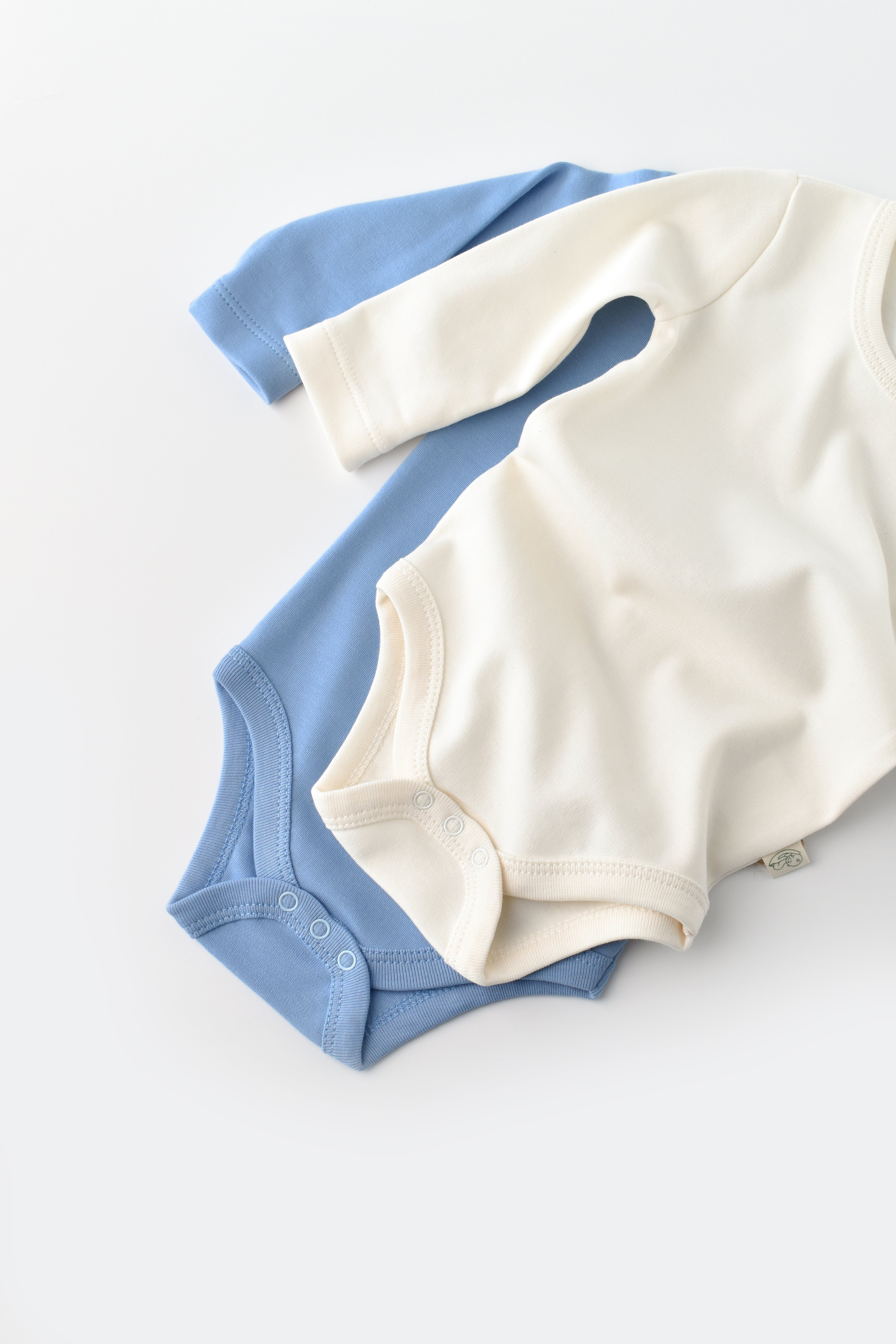 Everyday infant essentials, two pack organic cotton long sleeve bodysuits for comfort and style