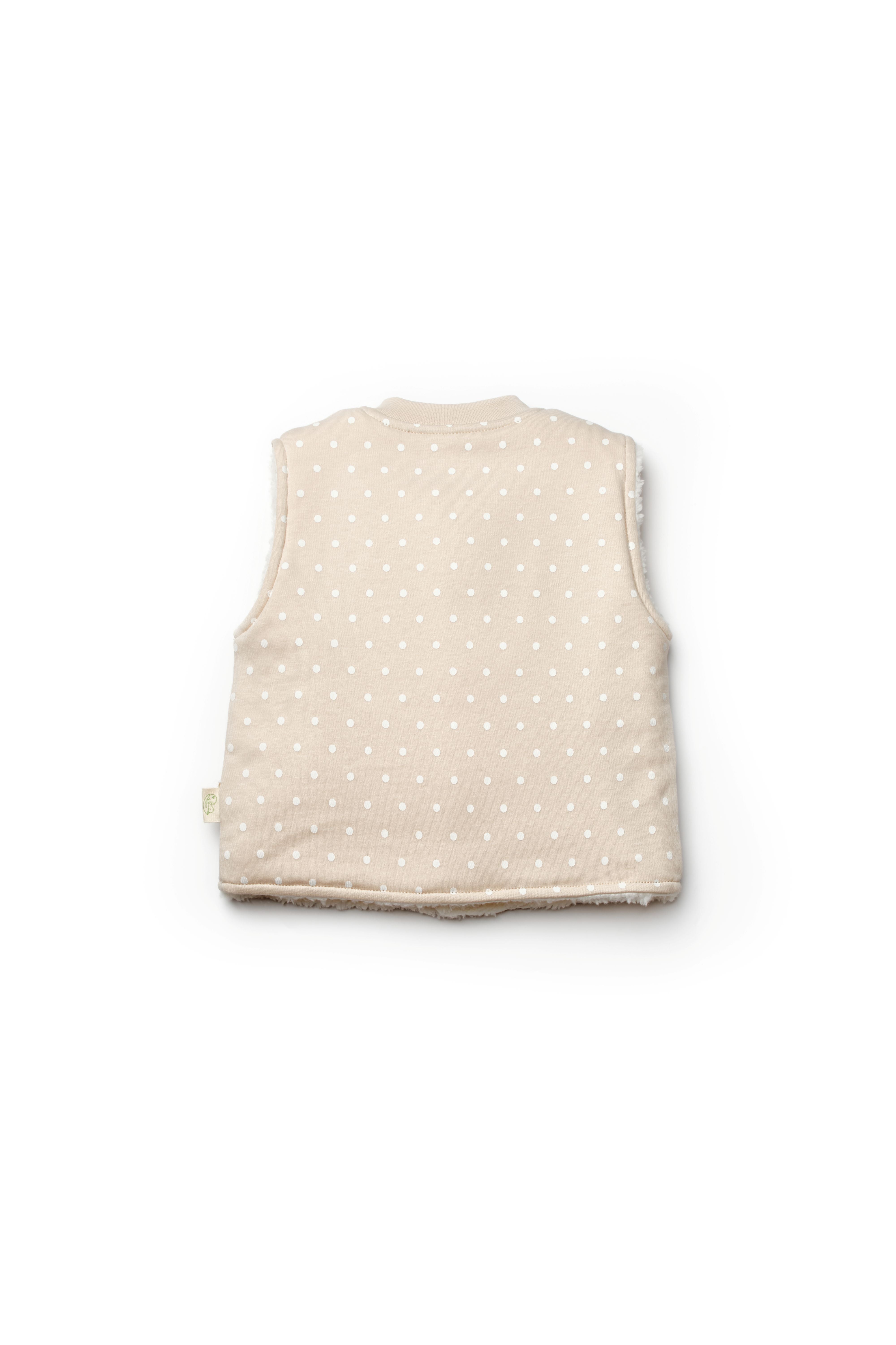 Honey and Hive polka dot sherpa baby vest