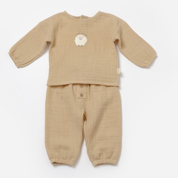 Muslin Brown Sheep 2 Piece Set