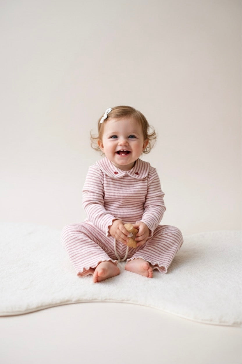 Hearts Pink Stripe Set
