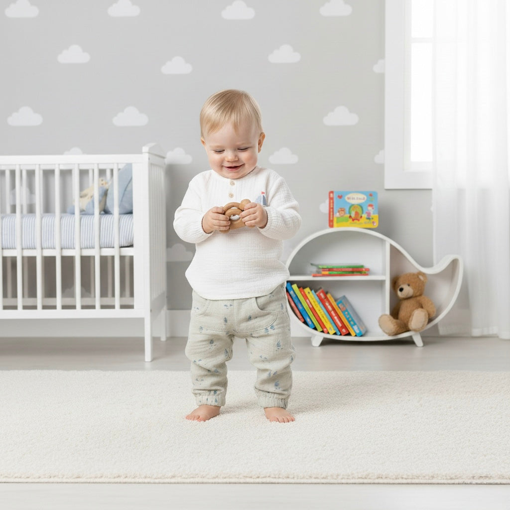 Two piece baby set with nautical theme and soft fabric