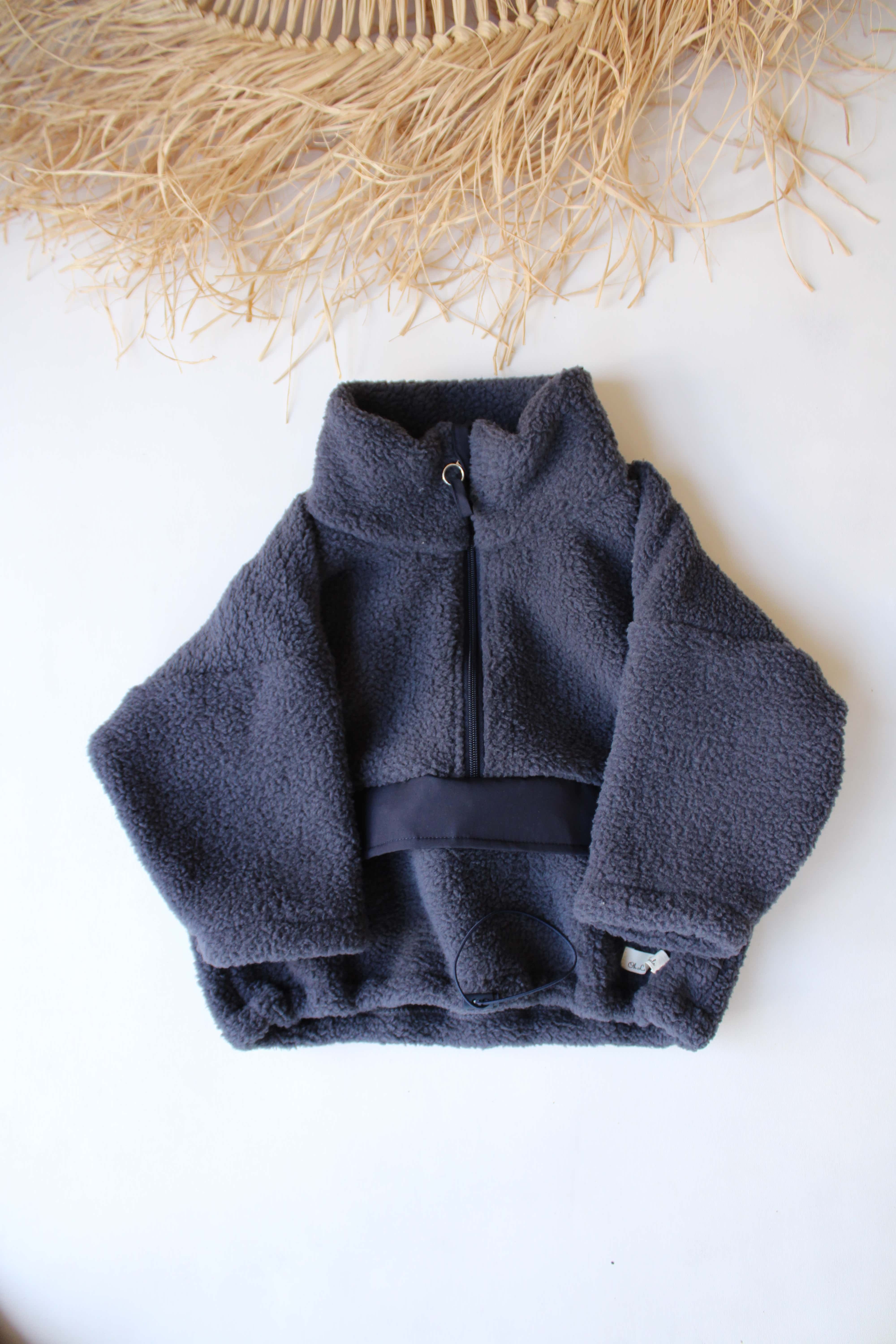 Oversize Fleece Blue Jacket