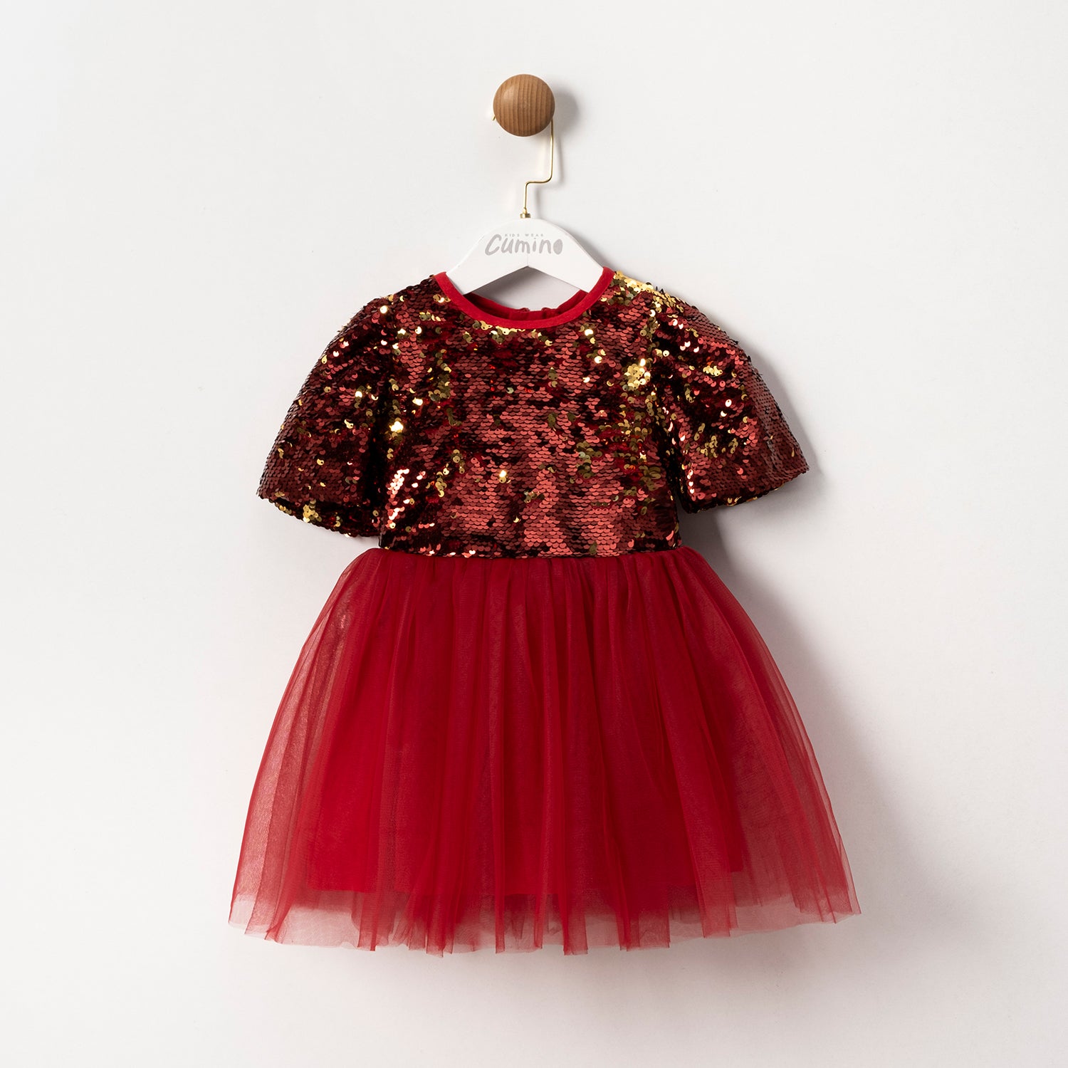 Special occasion red sequin dress for girls by Honey and Hive