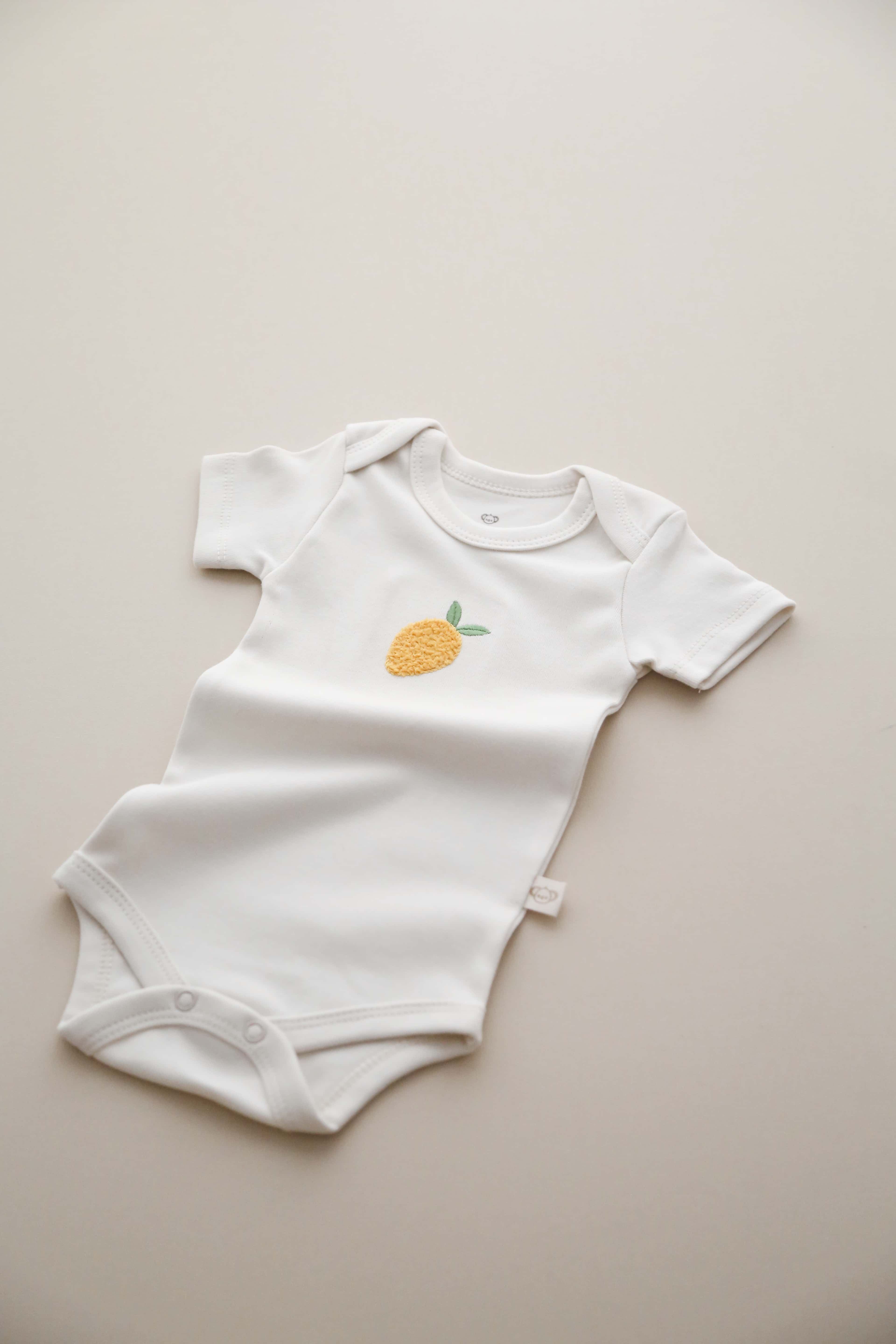 Lemon Patterned Short Sleeve Bodysuit