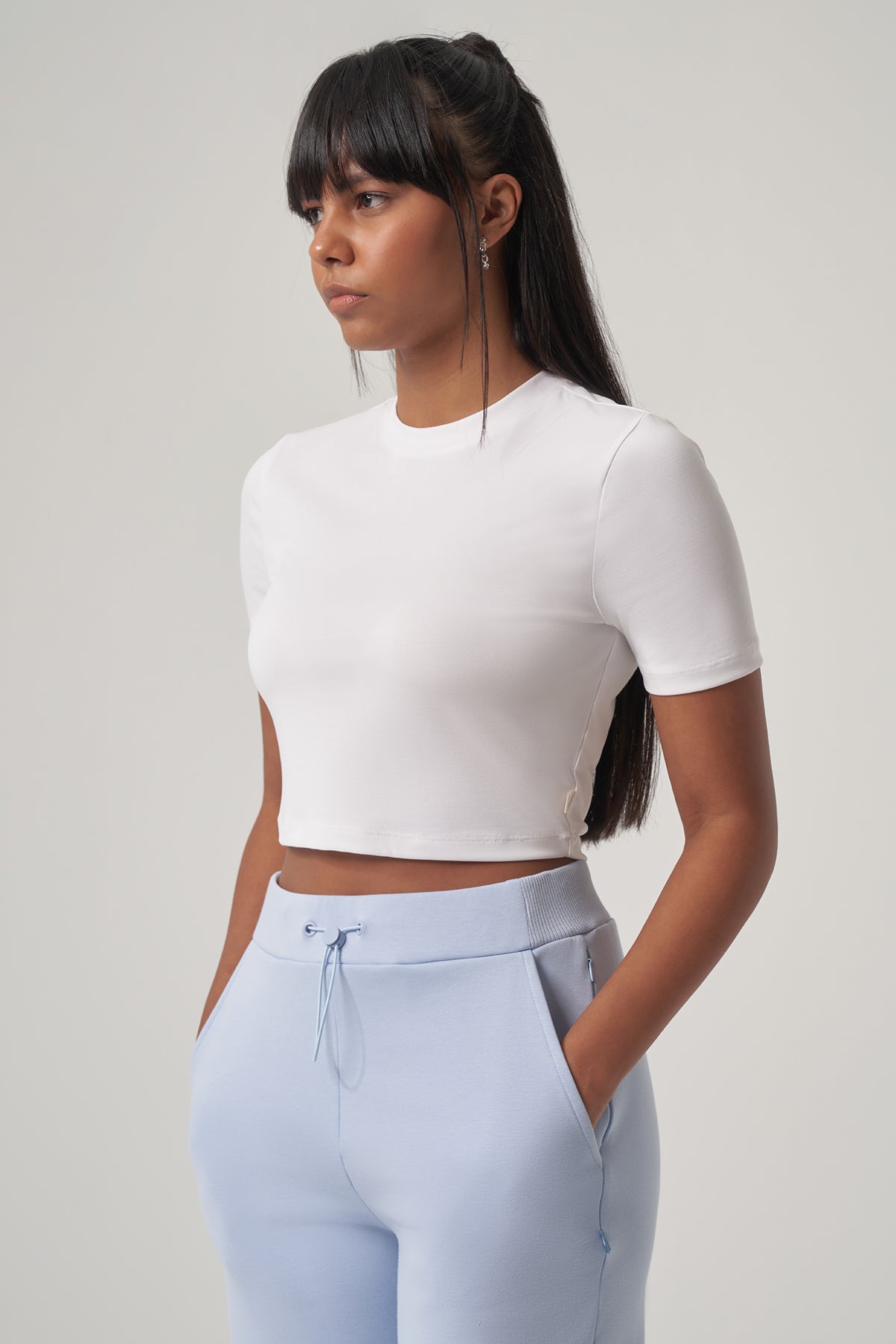 Niken Modal Cropped T-Shirt – White
