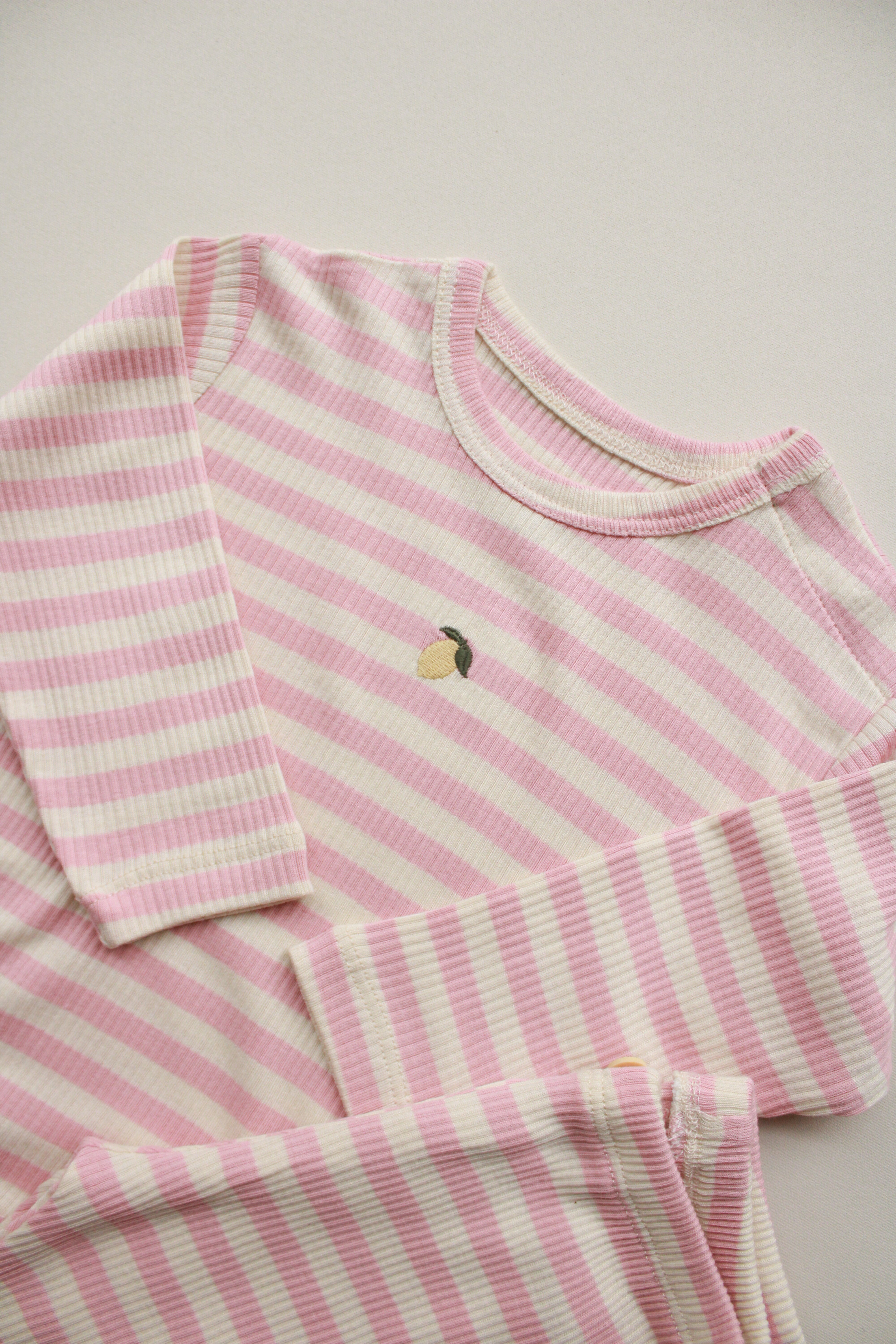 Comfy striped top and pants outfit for baby girls