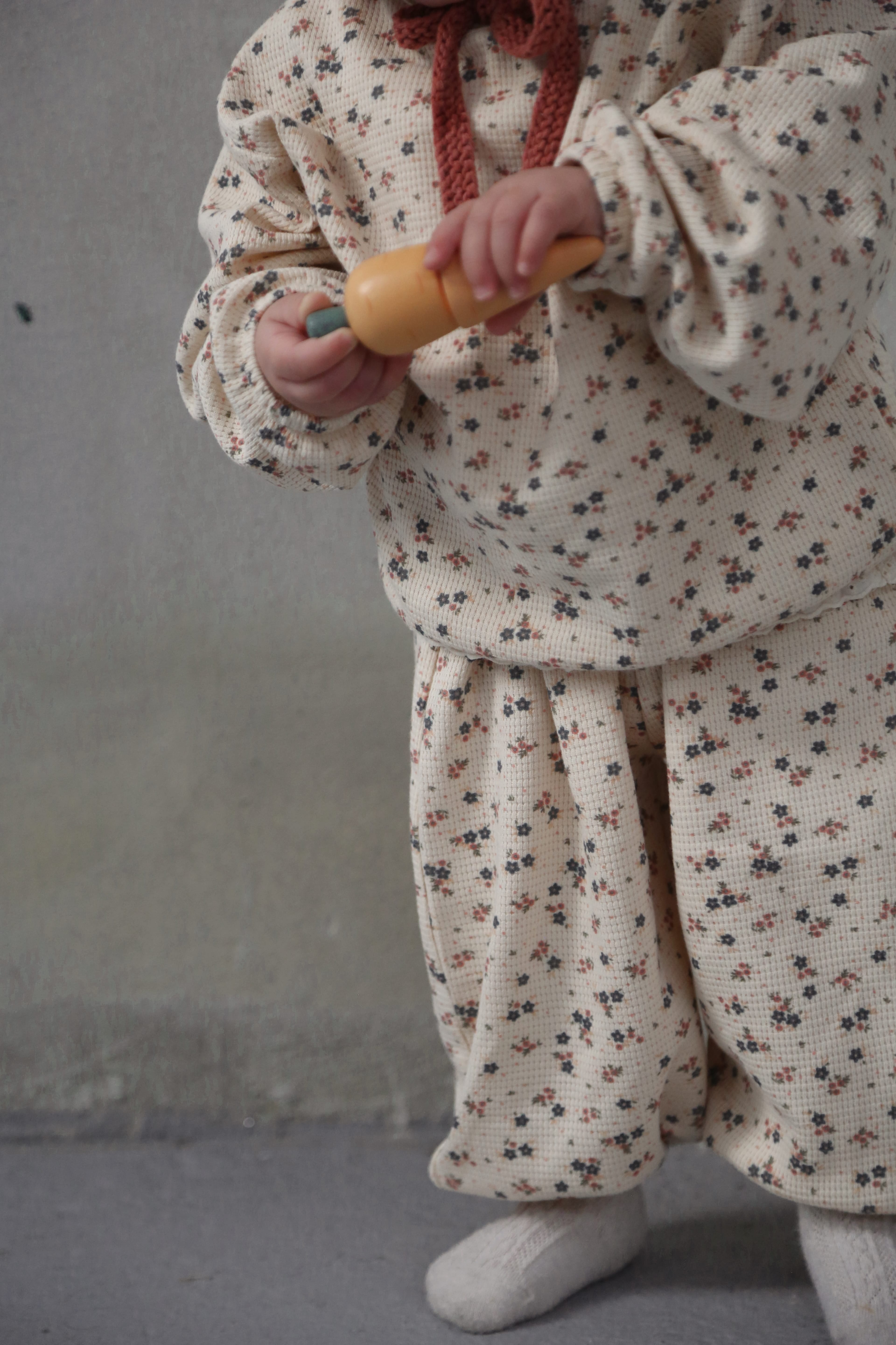 Meadow green waffle knit baby clothing set, soft and stylish infant outfit