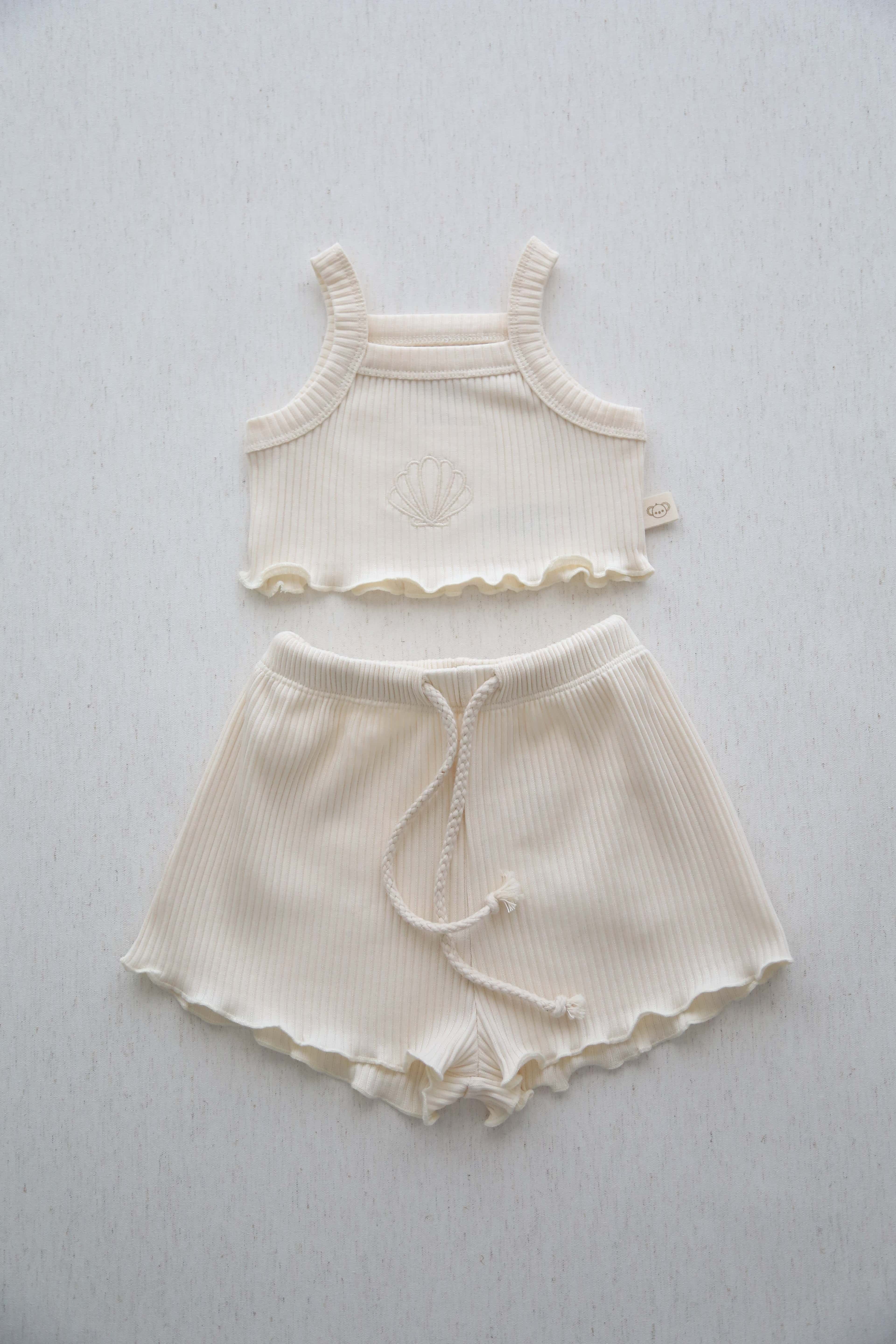 White Crop-Short Set