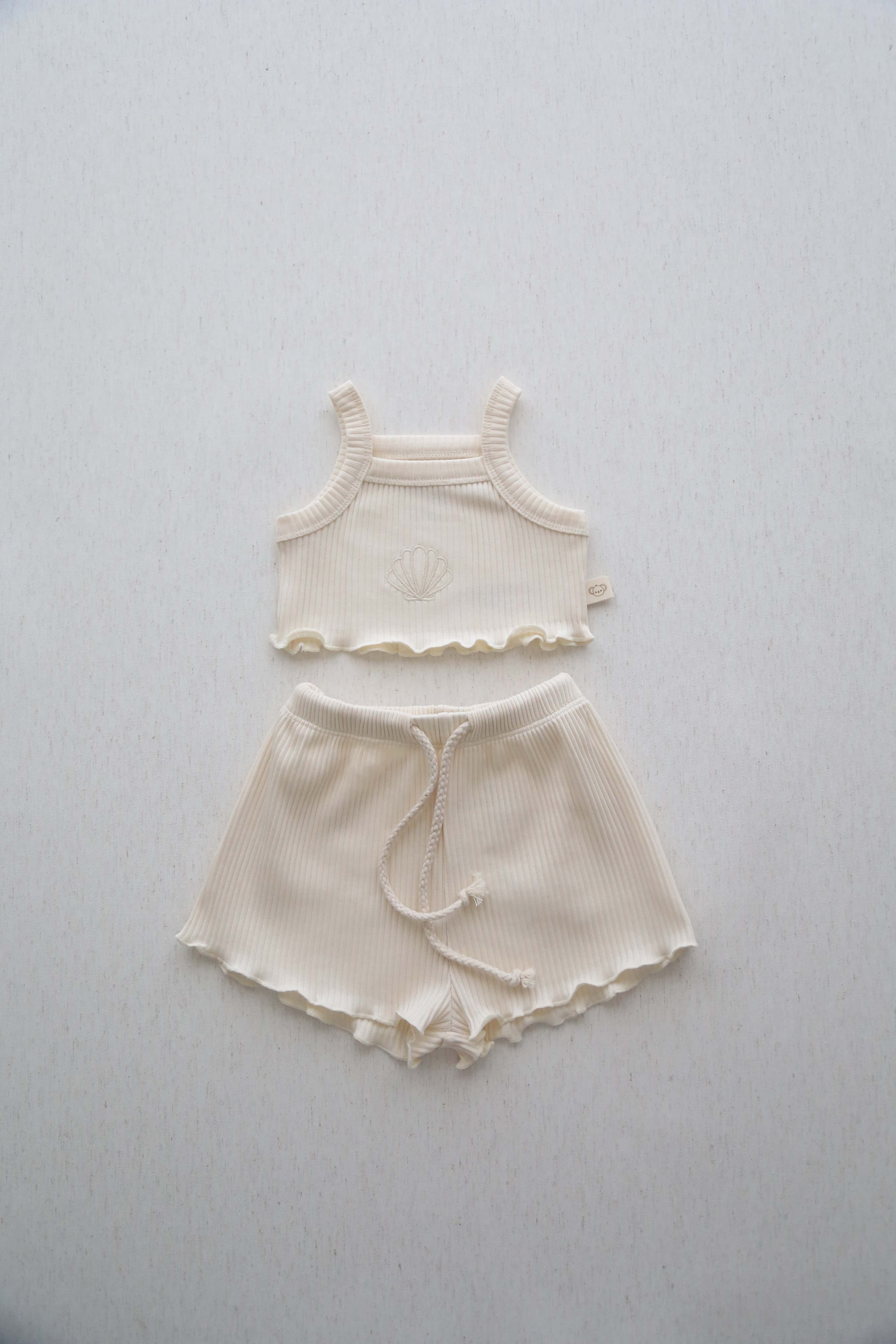 White Crop-Short Set