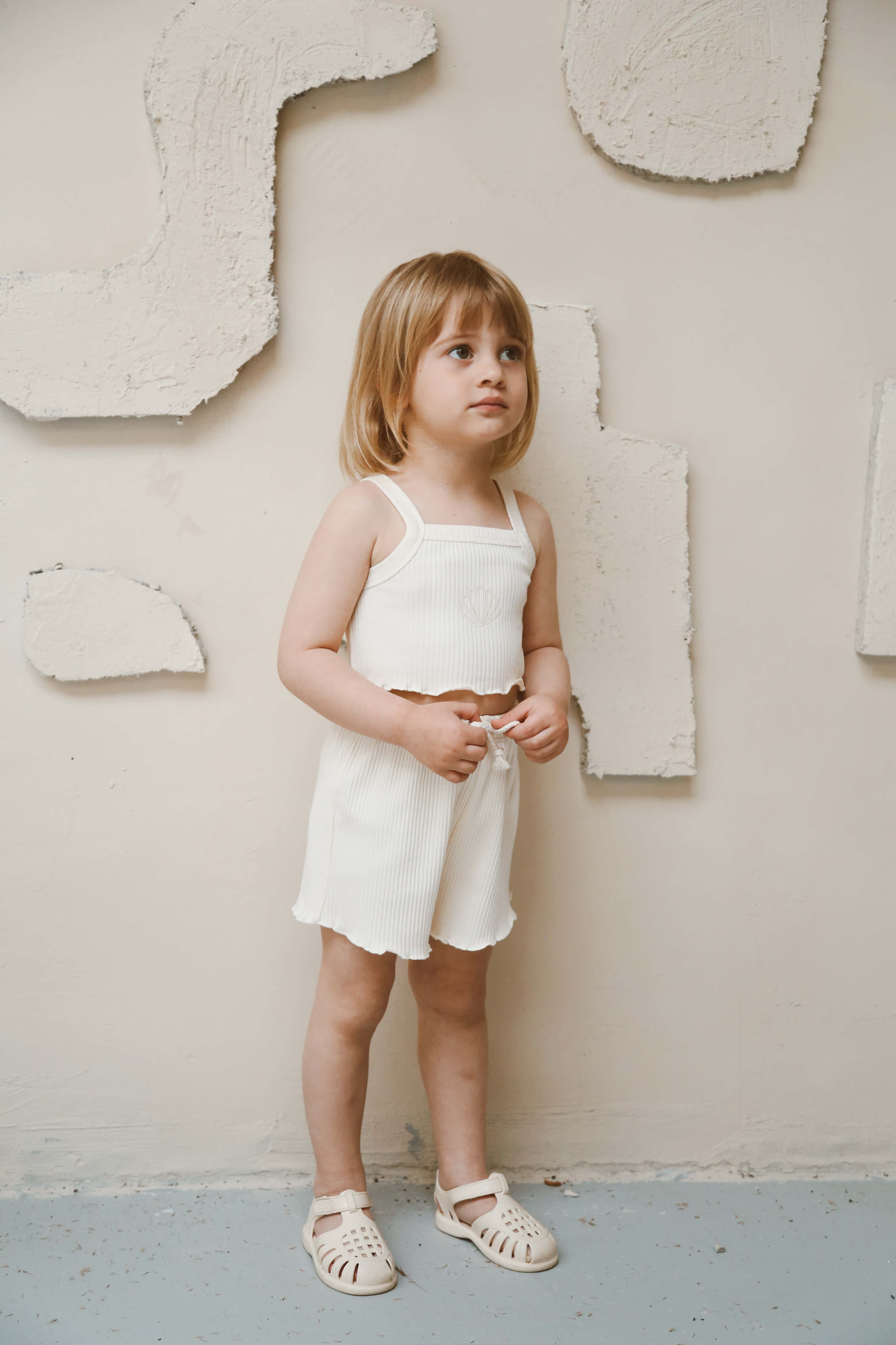 White Crop-Short Set