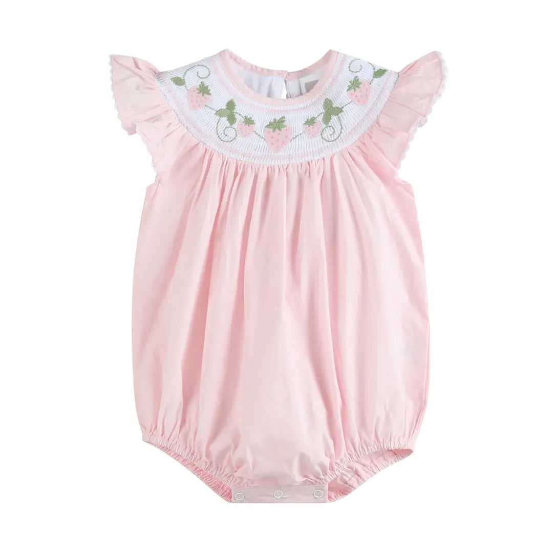 Strawberry Vine Smocked Romper