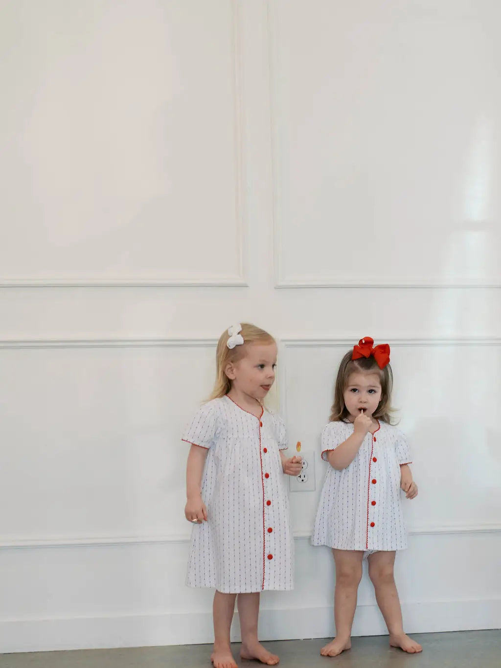 Vintage inspired girls button front top and bloomers