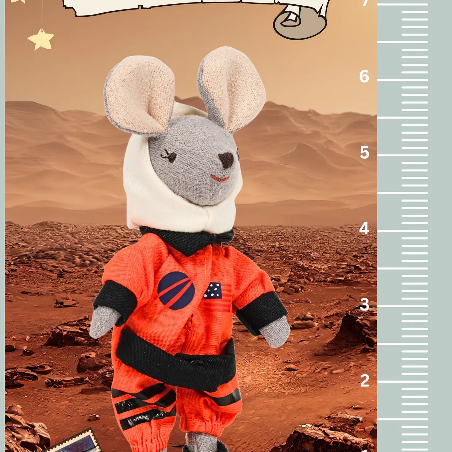 LEVLOVS Astronaut Mouse in A Box with the Bedding Orange