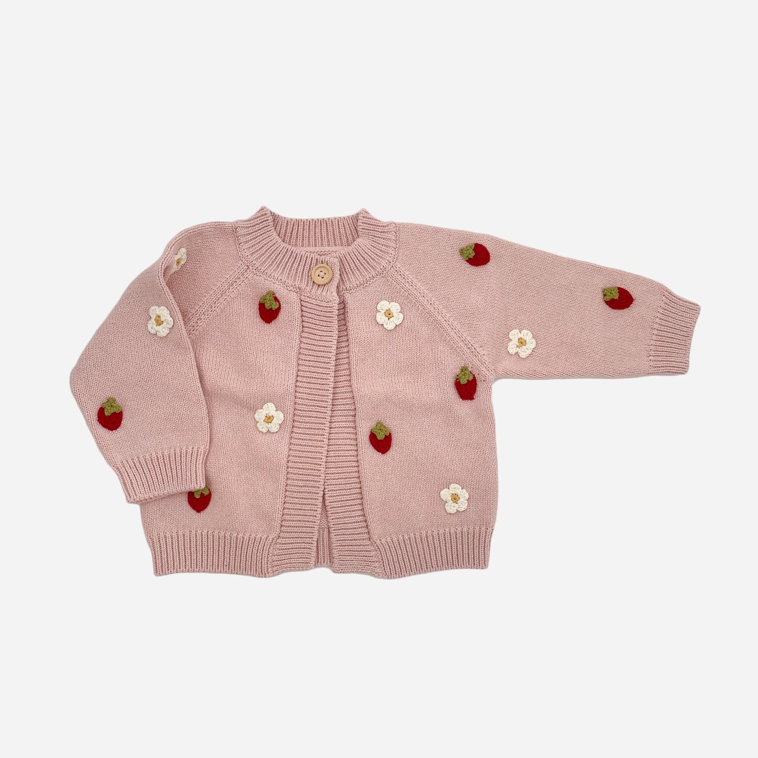 Strawberry Flower Cardigan Sweater