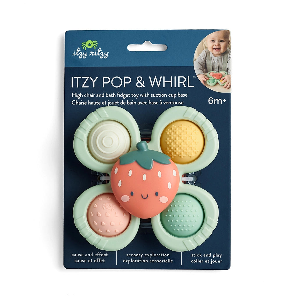 Itzy Ritzy Pop & Whirl strawberry suction fidget toy for babies
