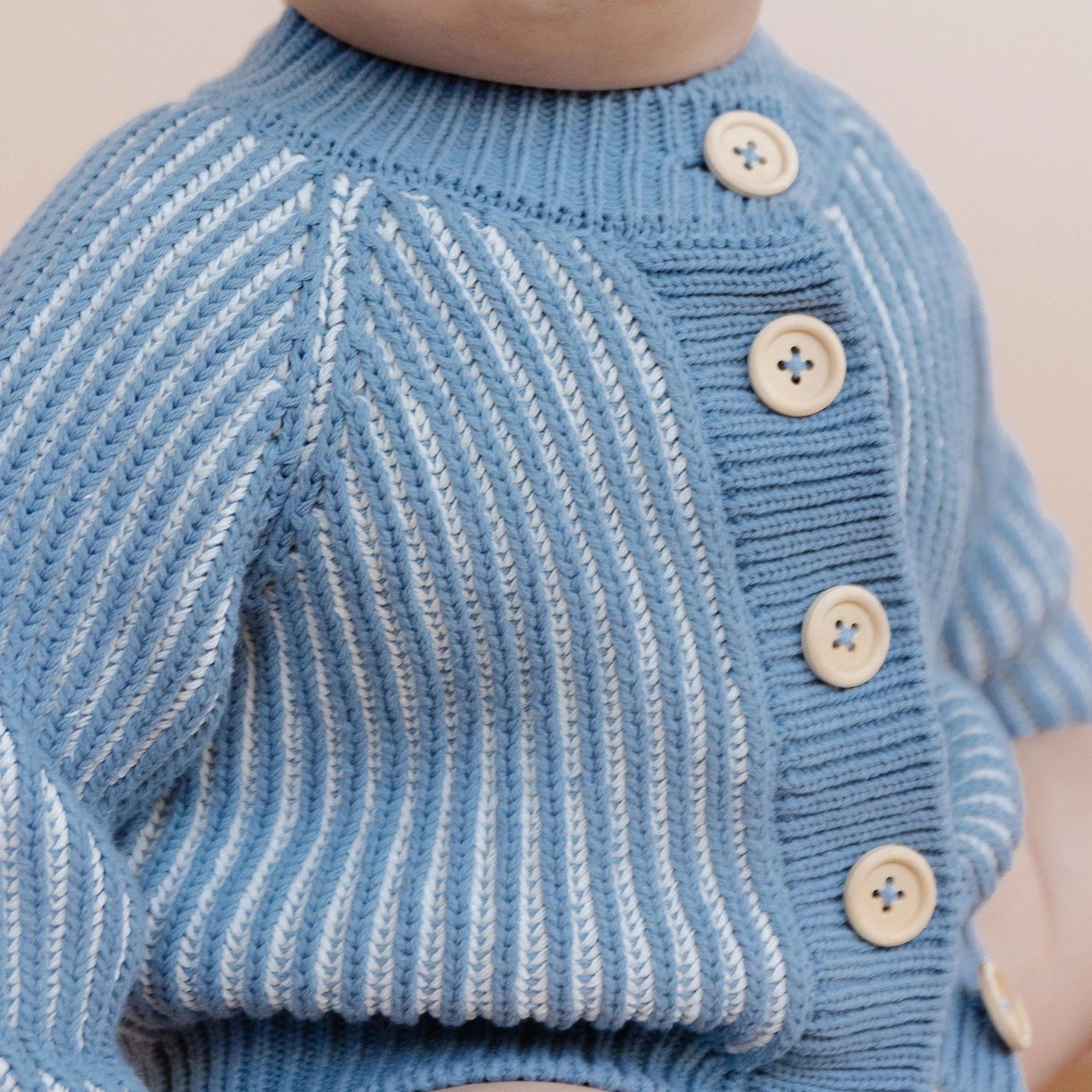 Brioche Cardigan Blue Sweater