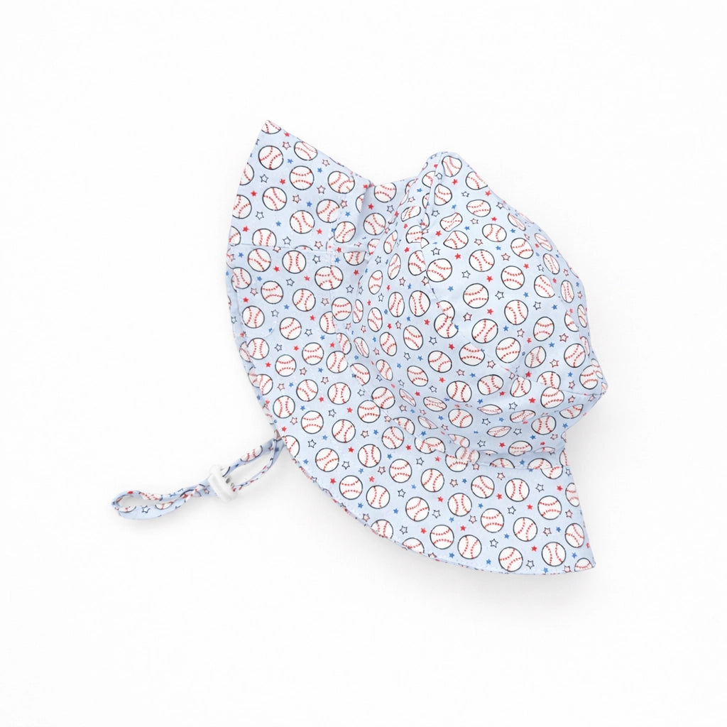 baseball print baby sun hat wide brim