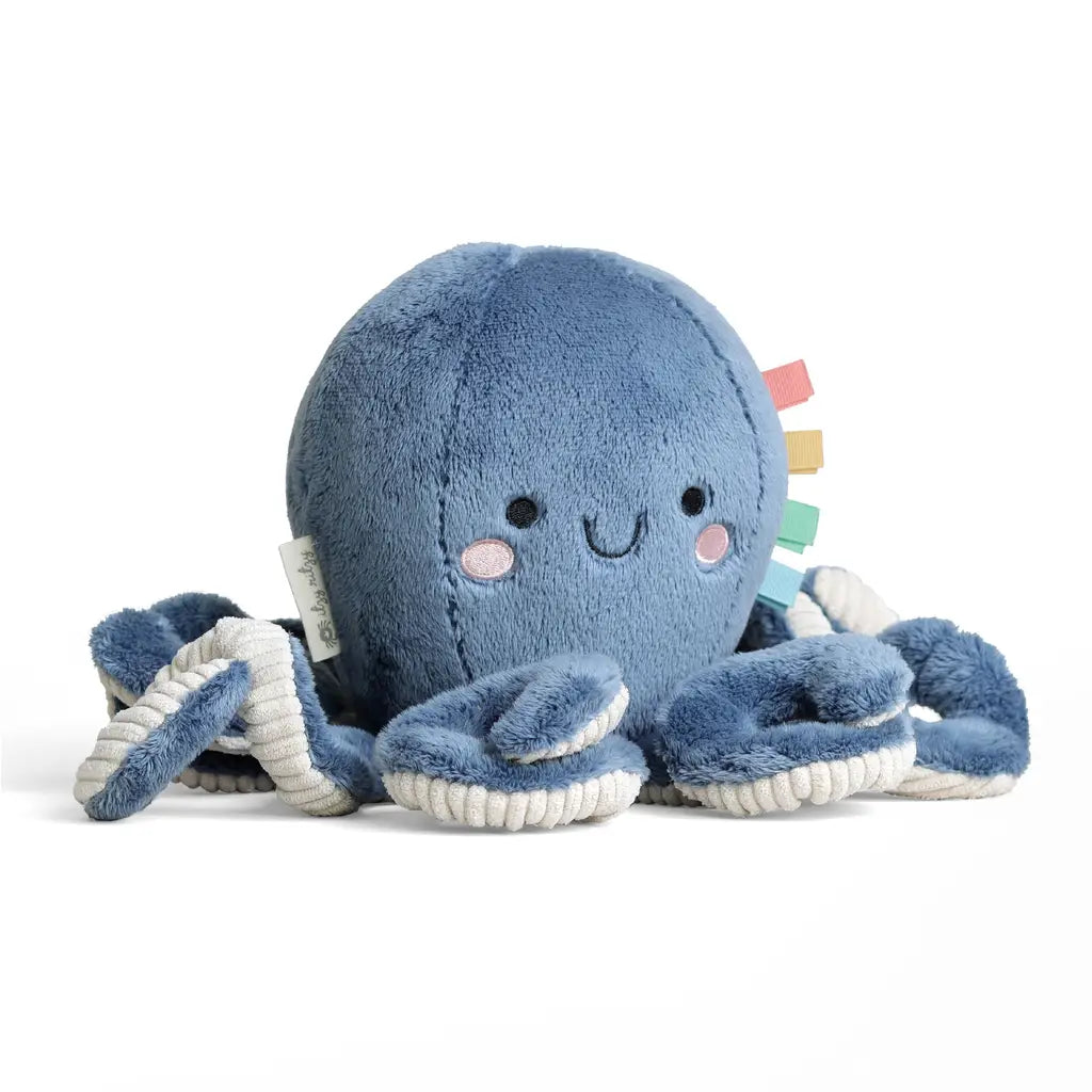 Blue octopus sensory plush toy for babies