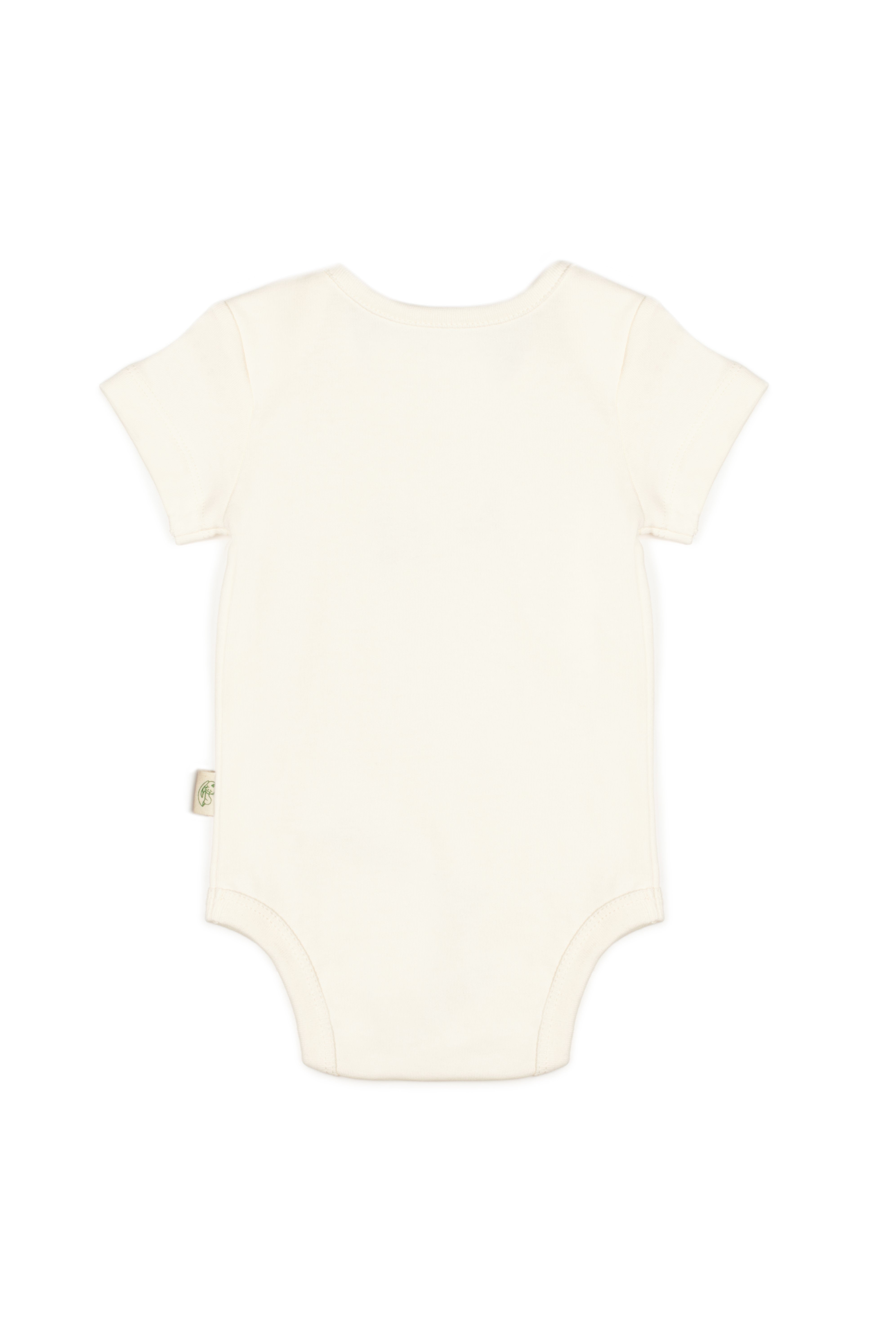 Unisex ecru bunny short sleeve bodysuit, cozy organic cotton baby clothing for toddlers.