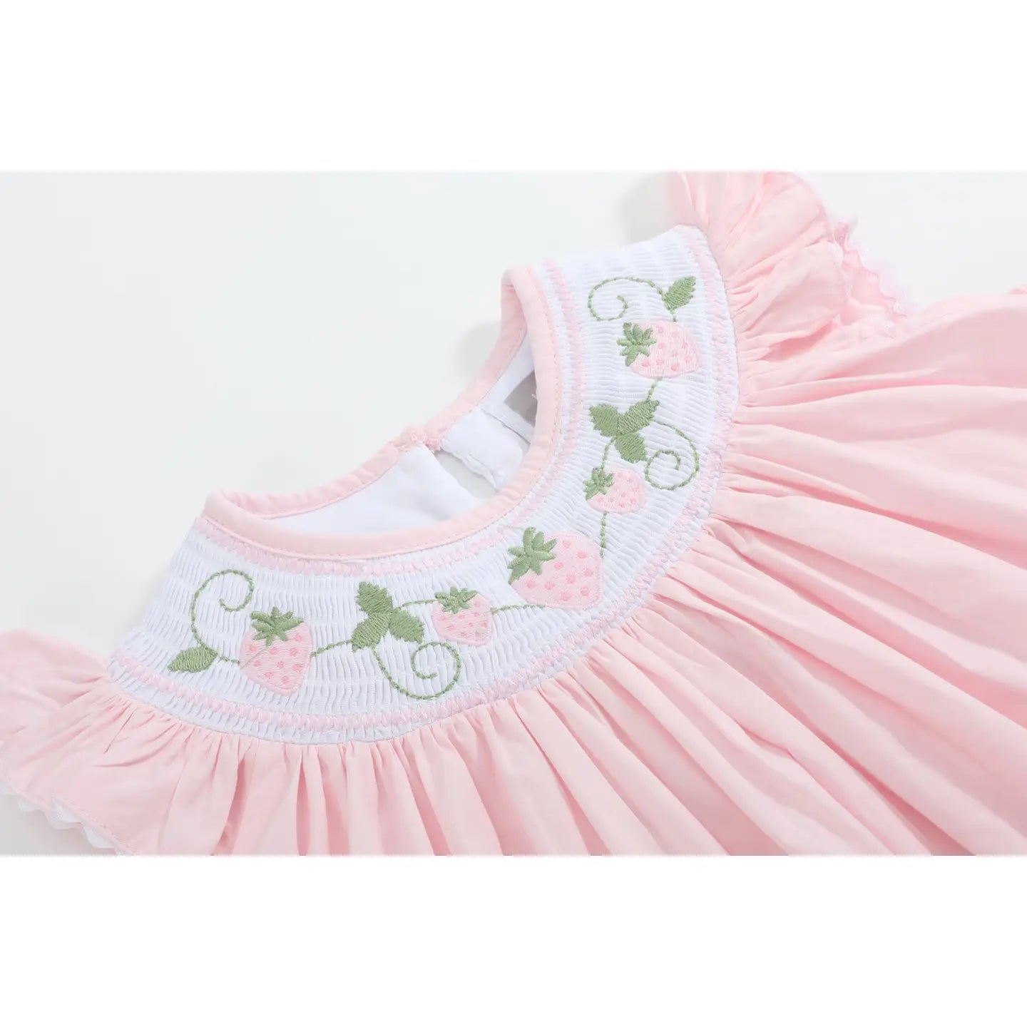Strawberry Vine Smocked Bishop Dress