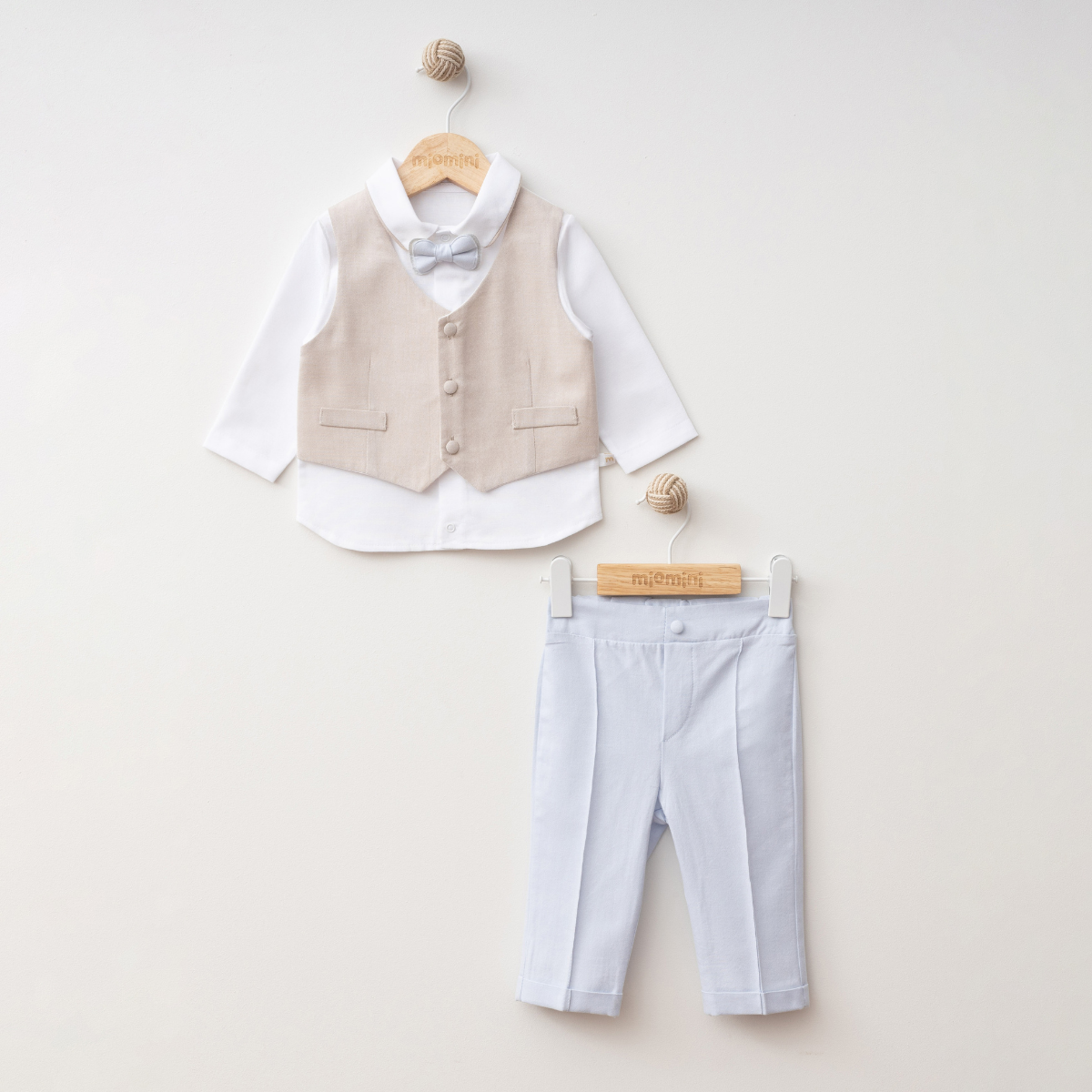 John 3 piece baby clothing set, soft organic cotton outfit for newborns and toddlers.
