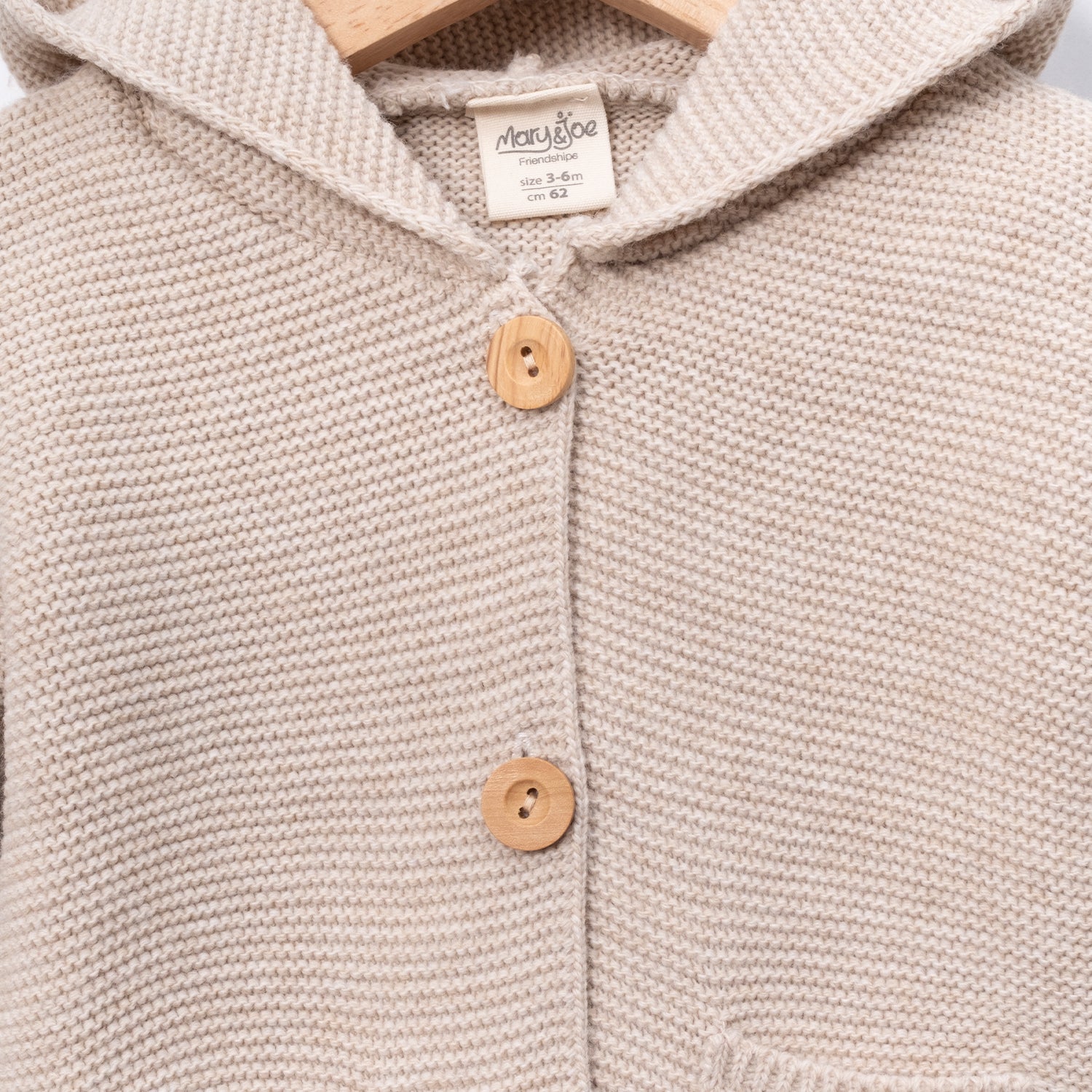 Organic cotton Lenora beige sweater, breathable toddler outfit suitable for layering in winter