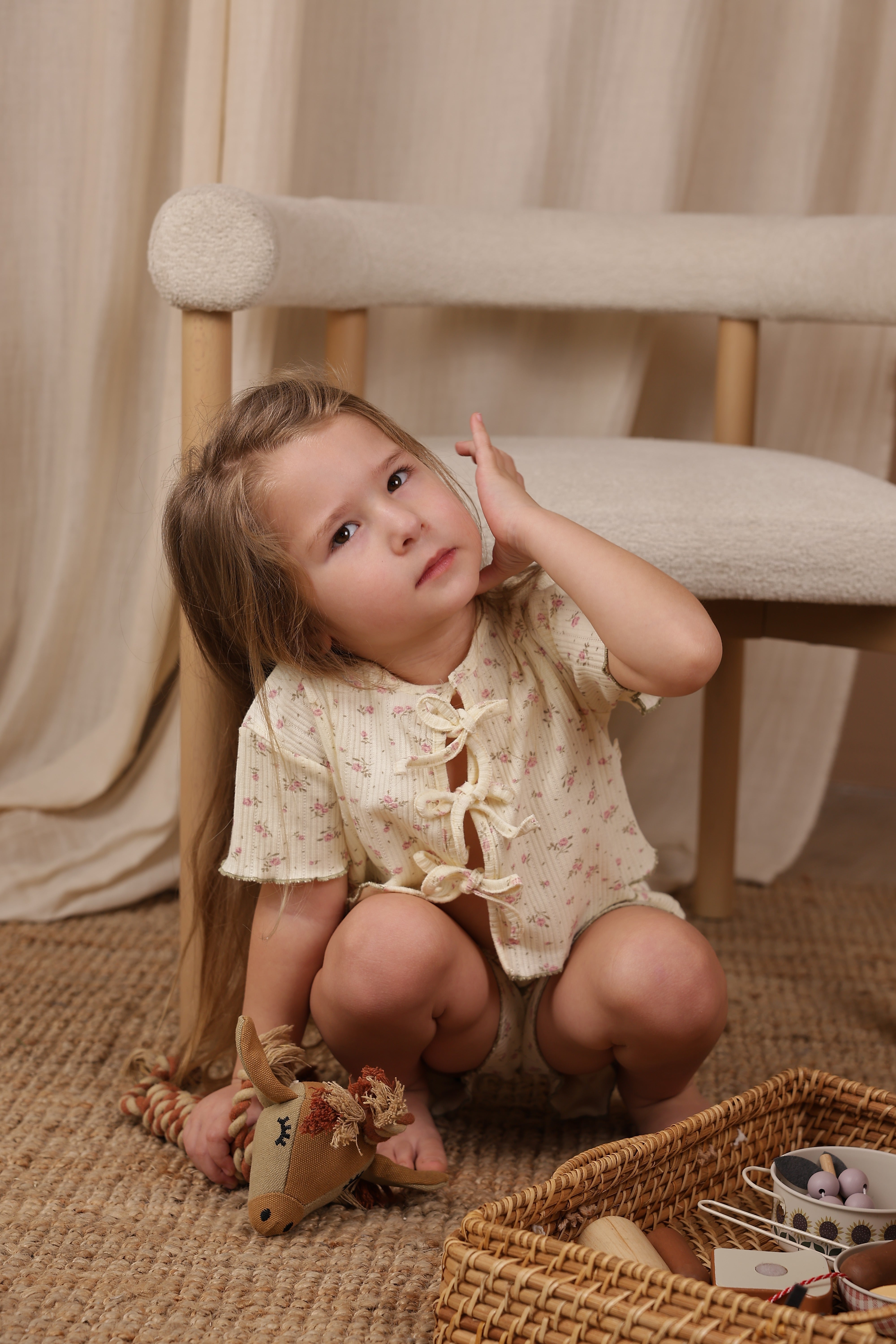 Rosette Garden Tie-Front Set