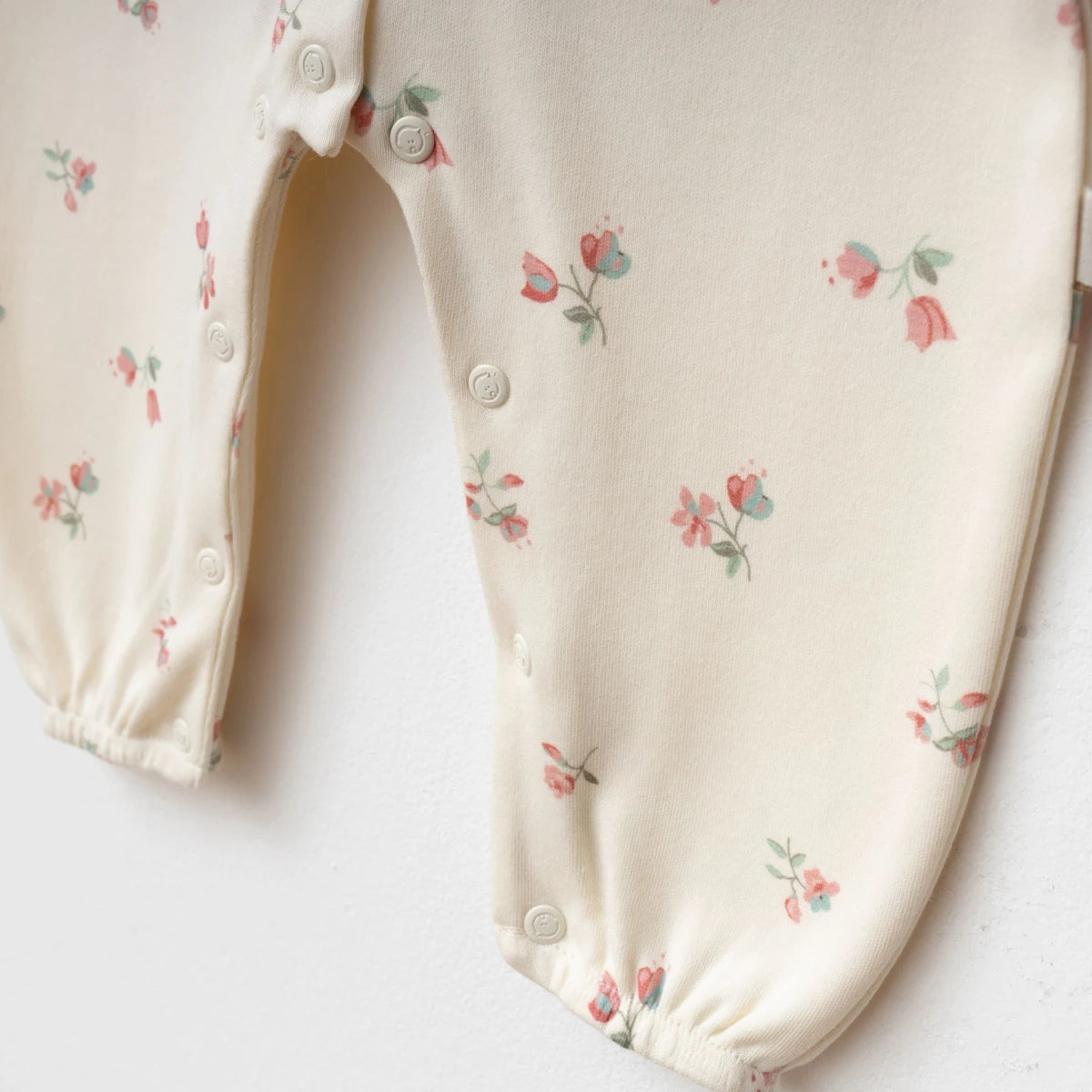 Boutique baby girl romper with delicate floral print