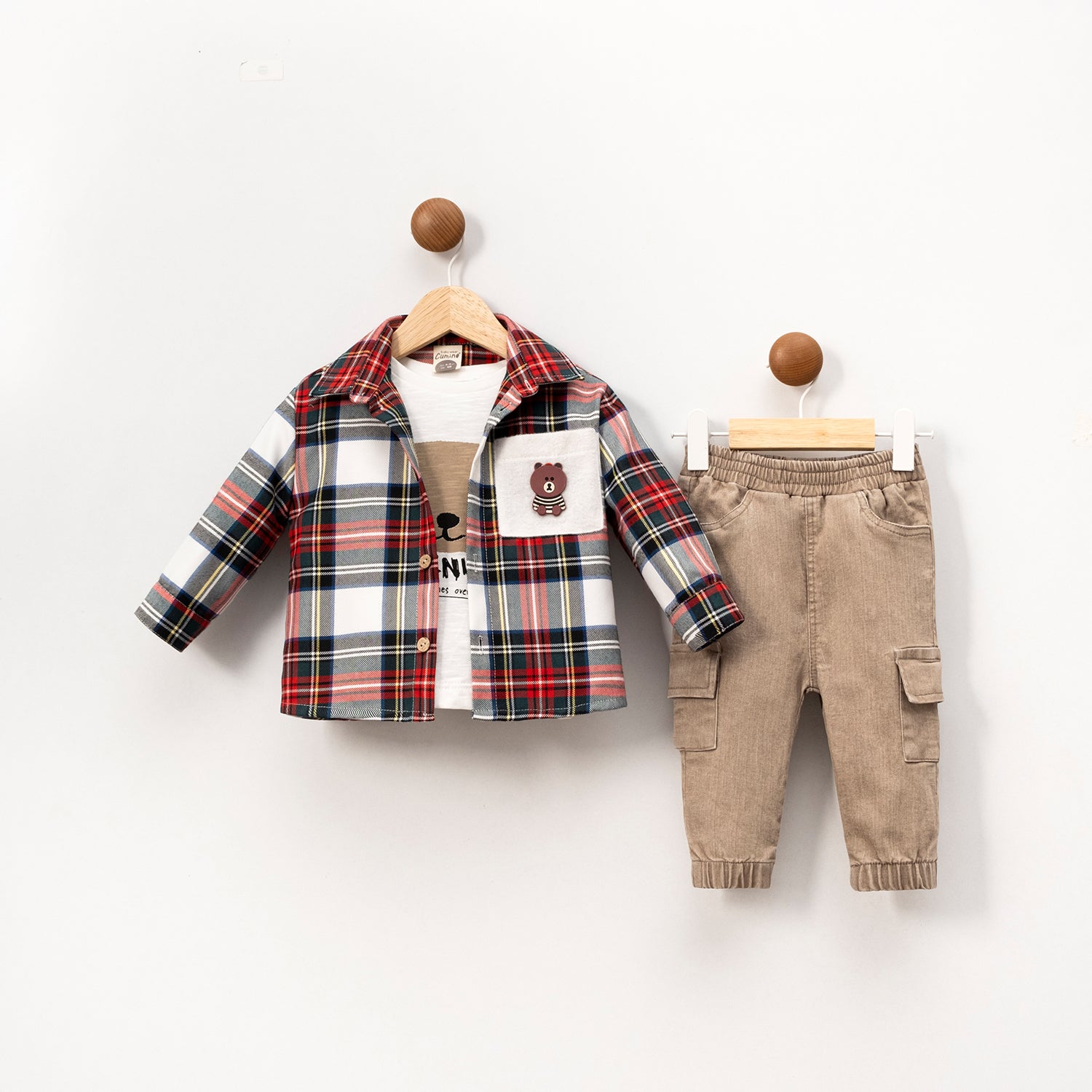 Plaid Bear 3 Piece Set